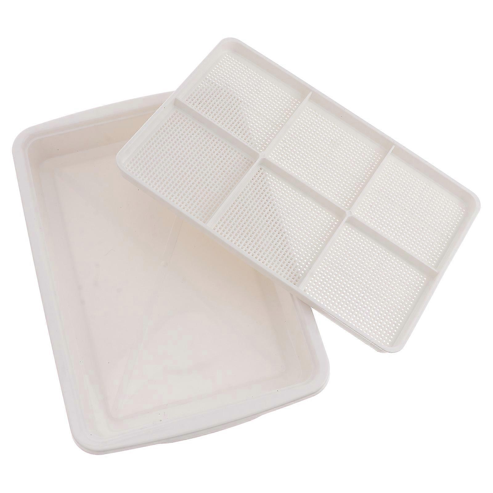 Sprouter Tray Balcony Vegetable Double-layer Nursery Pots For Homeowners Corrosion-resistant 30x20x4.7cm 1Pack