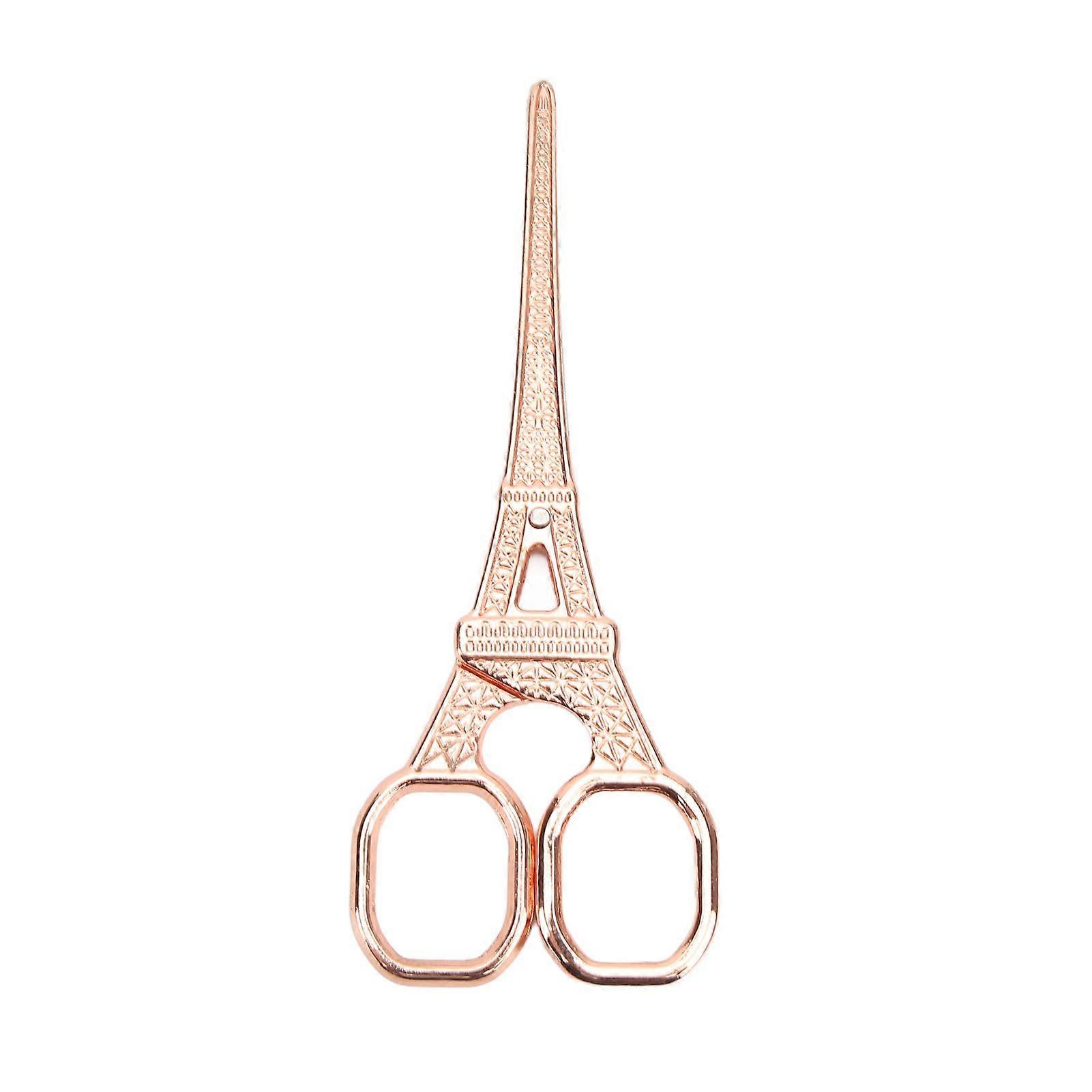 Craft Scissors Rose Gold Retro Tower Design Stainless Steel Corrosion Resistant Sturdy Embroidery Scissors