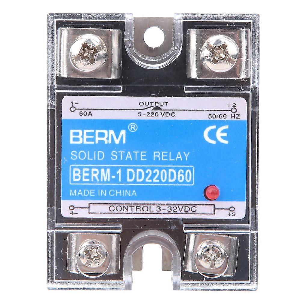 DC DC SSR Solid State Relay Input 3-32V DC Load 5-220V DC Control Relay (60A)
