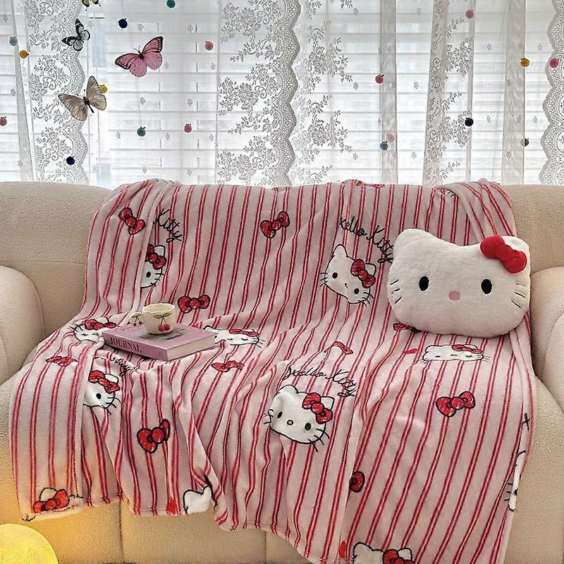 Cartoon Sanrio Single-layer Double-sided Milk Velvet Thin Blanket for Office Nap and Air Conditioning