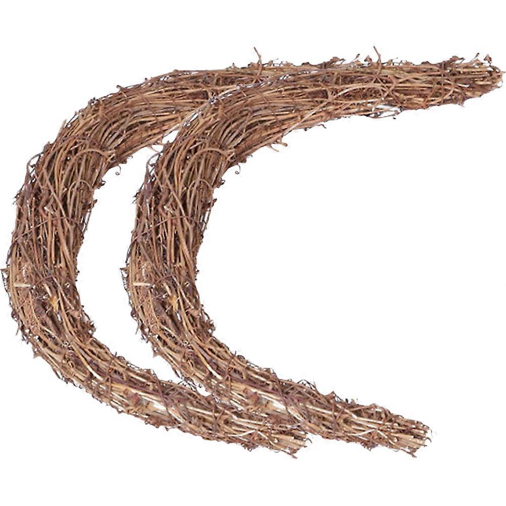 DIY Rattan Moon Shape Wreath for Decor 8Pcs Handmade Nature Wreaths