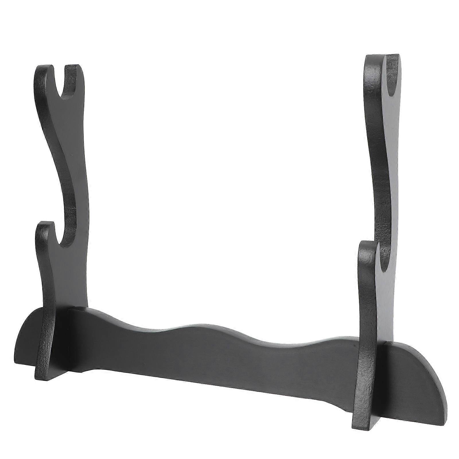 Black Two-Tier Flute Storage Rack Stand for Home Use Durable Organizer