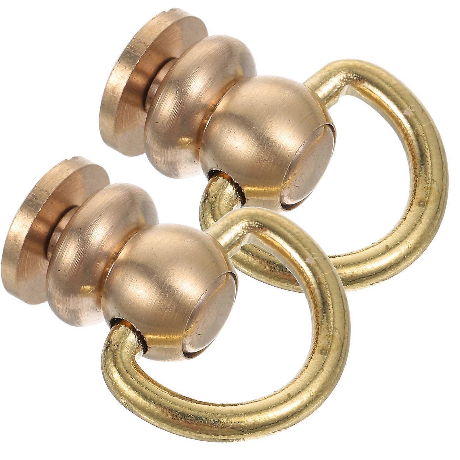 Brass D Rings Rivets Studs for Bag Use 8Pcs Golden Hardware Kit