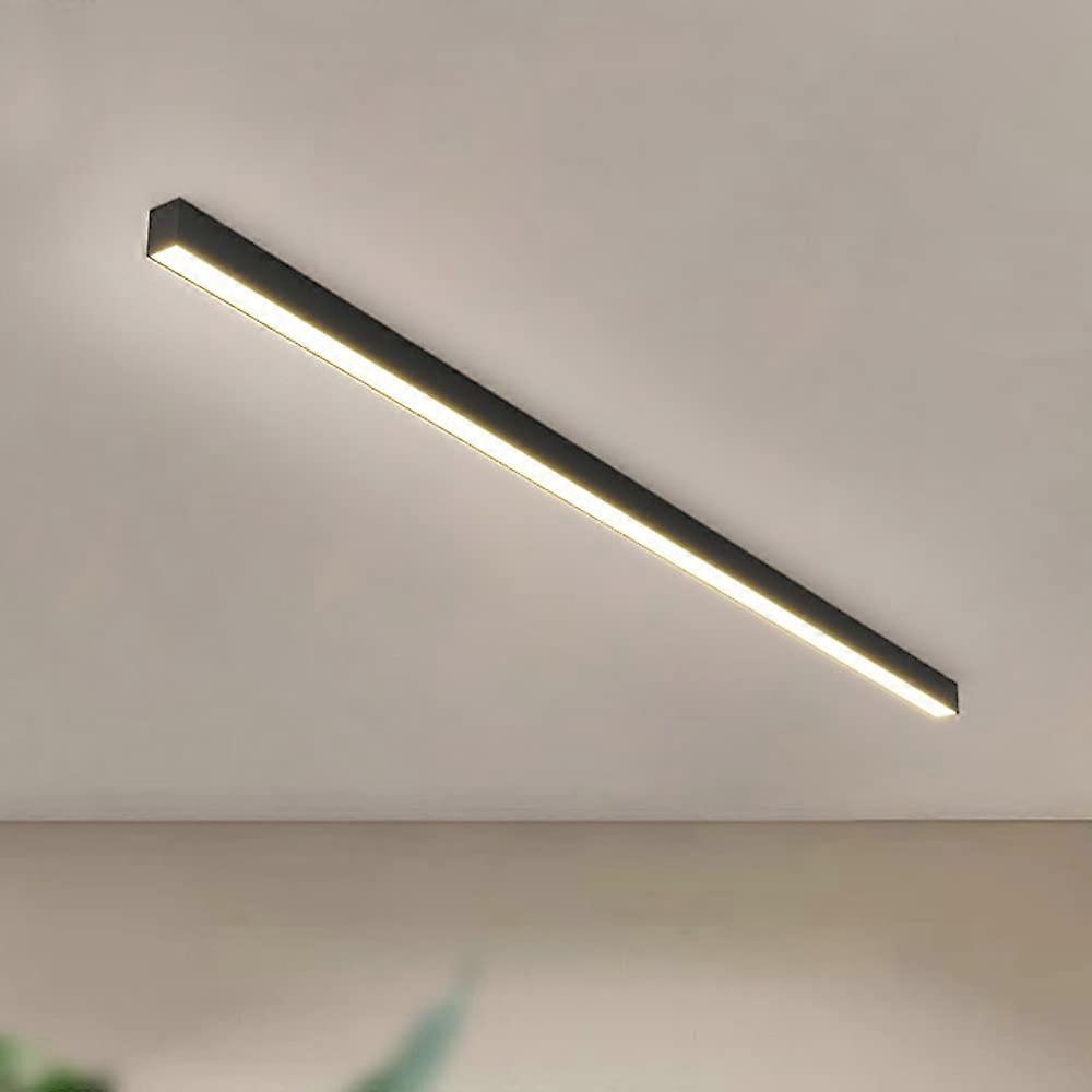 Surface Mounted Linear Ceiling Light Dimmable 3000K6000K Black LED Strip Flush Mount 120cm Bedroom