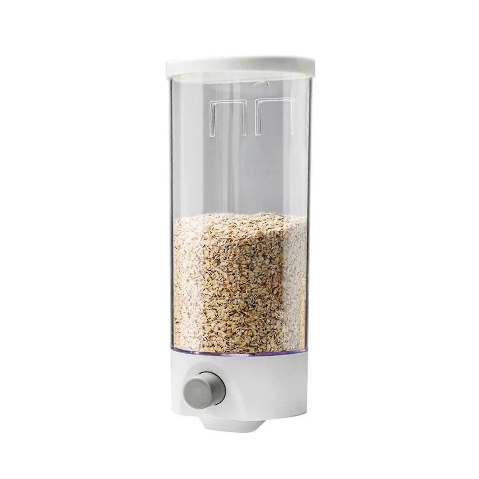 Wall Mounted Grain Storage Container with Sealed Lid, Multi Compartment Dry Food Dispenser for Rice, Flour, Corn, Large Size