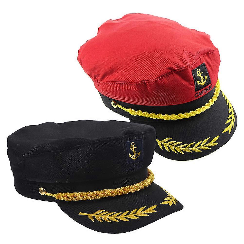 Embroidered Captain Hat 8Pcs Classic Style Ideal For Cosplay Events And Holiday Props Breathable Fabric