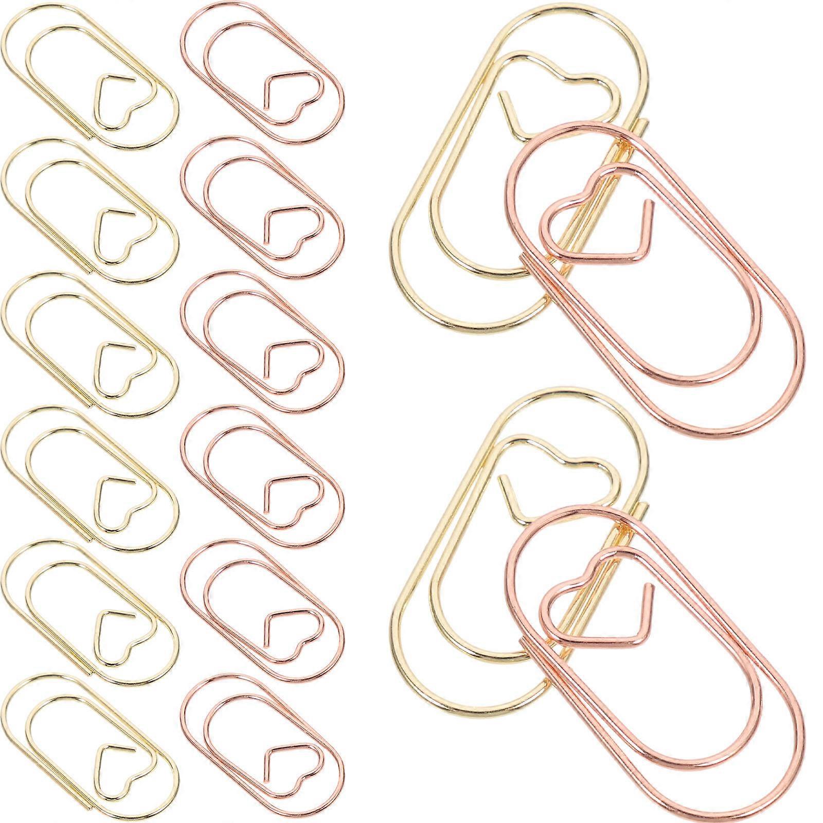 Assorted Heart Shaped Paper Clips Decorative Clips for Office 120Pcs