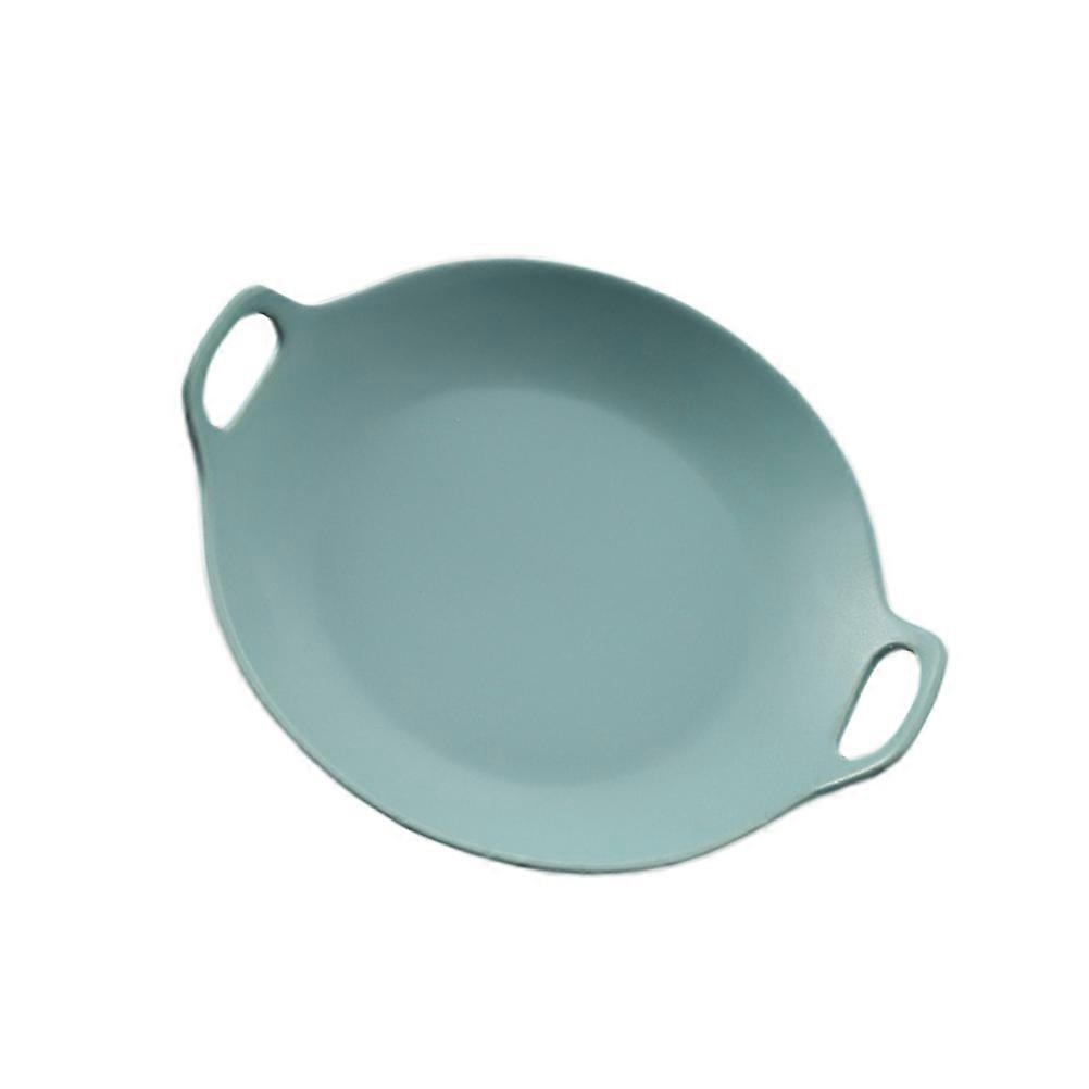 Cyan Porcelain Fruit Salad Serving Tray Round Shape Kitchen Tableware 8 Inches For Family Use 1Set