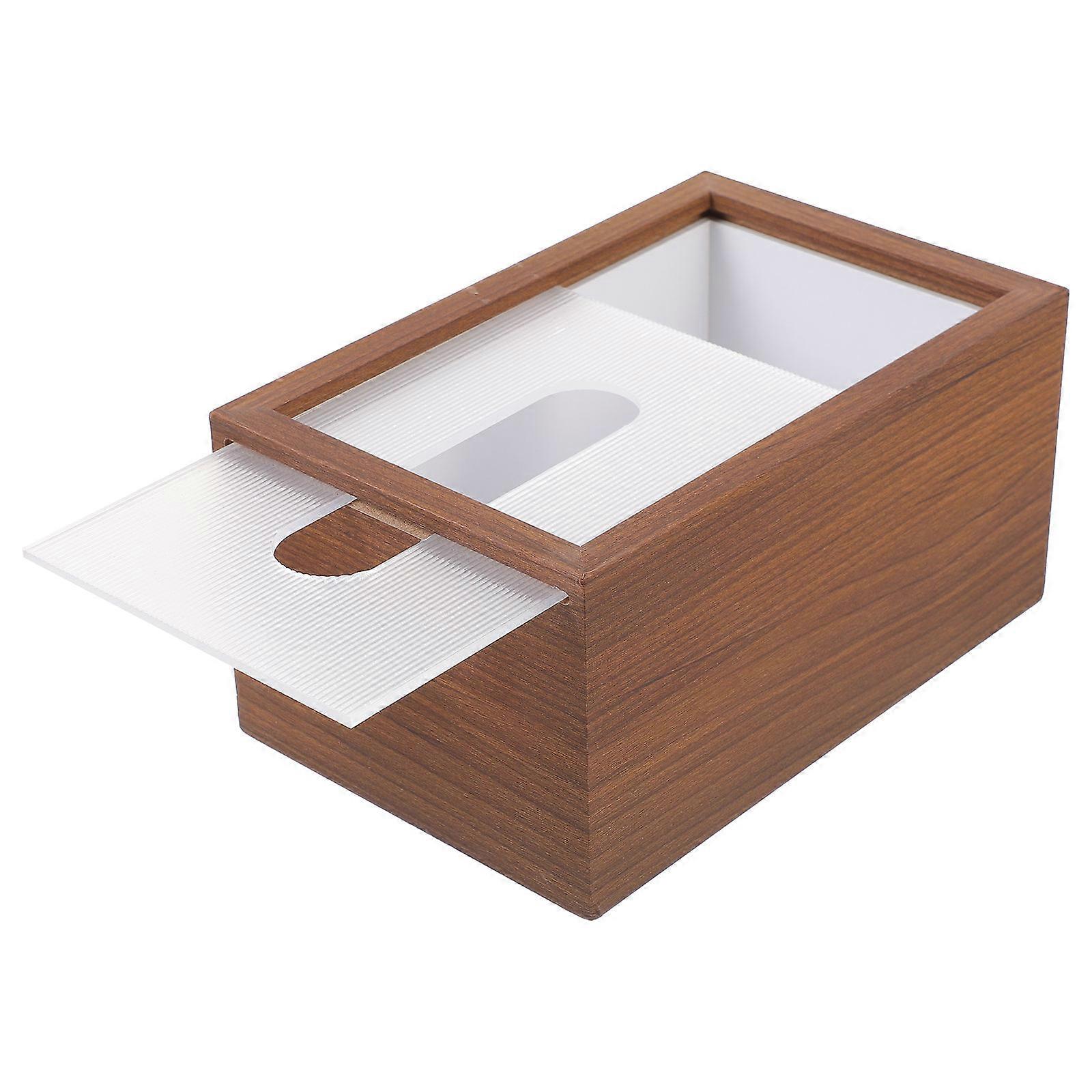 Tissue Paper Box Wooden Rectangular Tissue Holder for 2Pcs Household Use