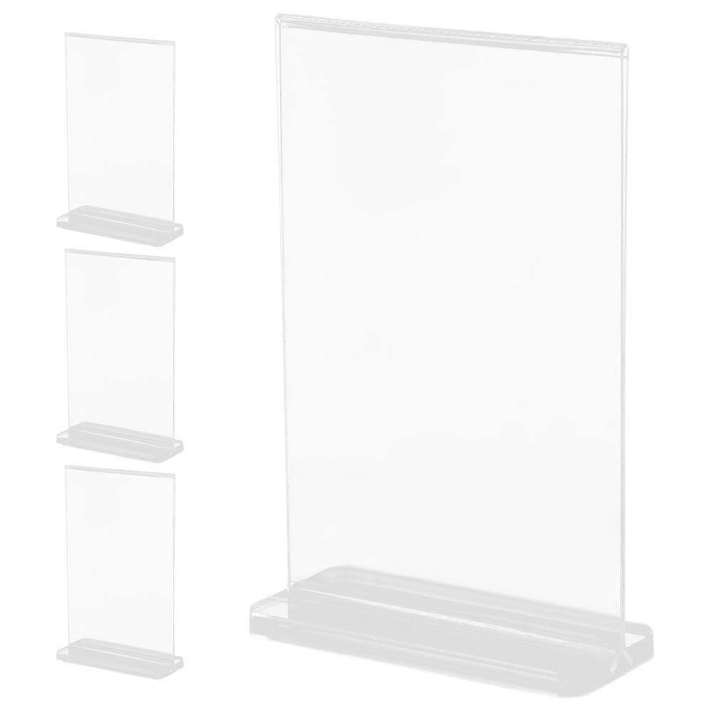Clear Acrylic Display Stands for Storage Tabletop Sign Holders 4Pcs