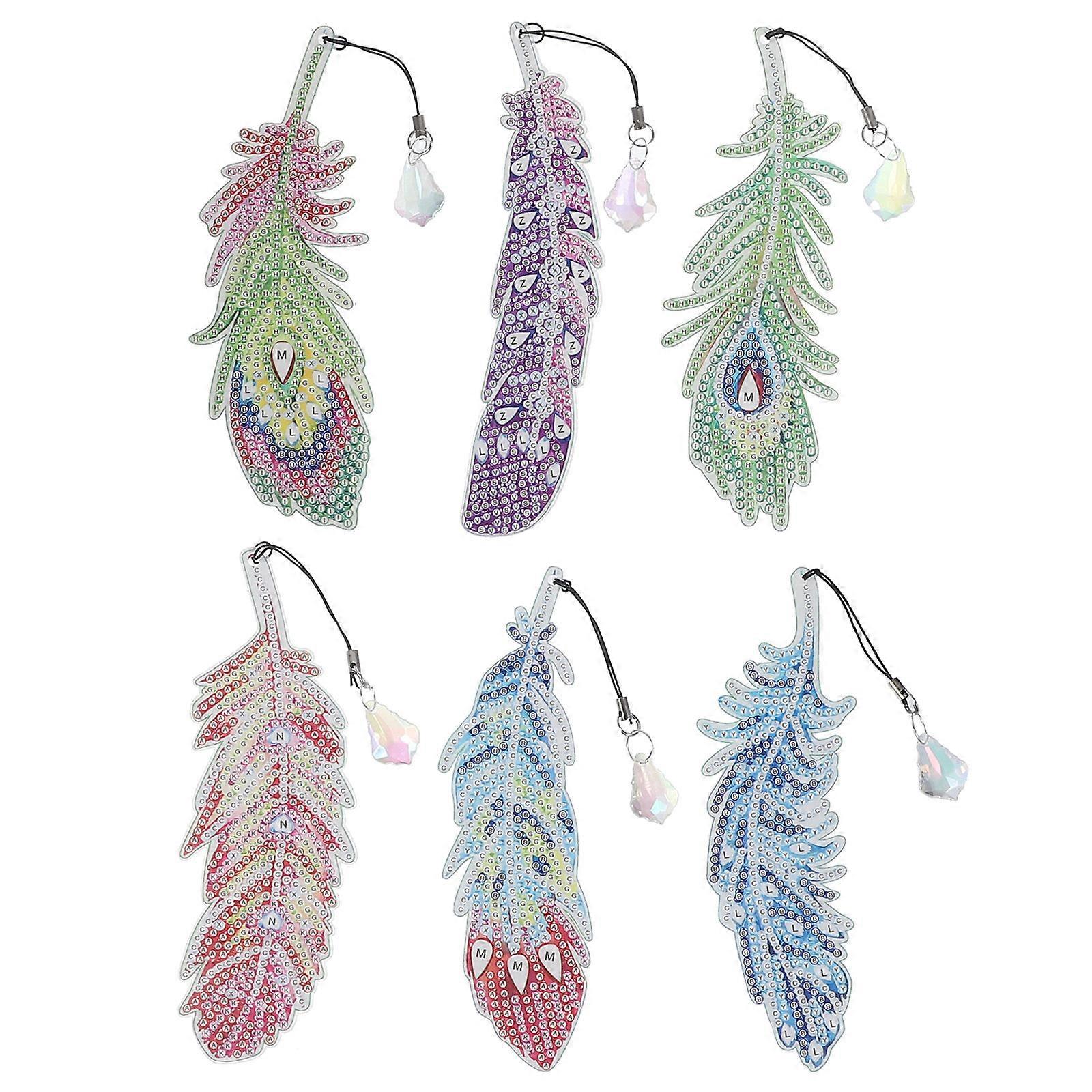 Delicate DIY Diamonds Bookmark Plume Kit for Reading Use 3Sets