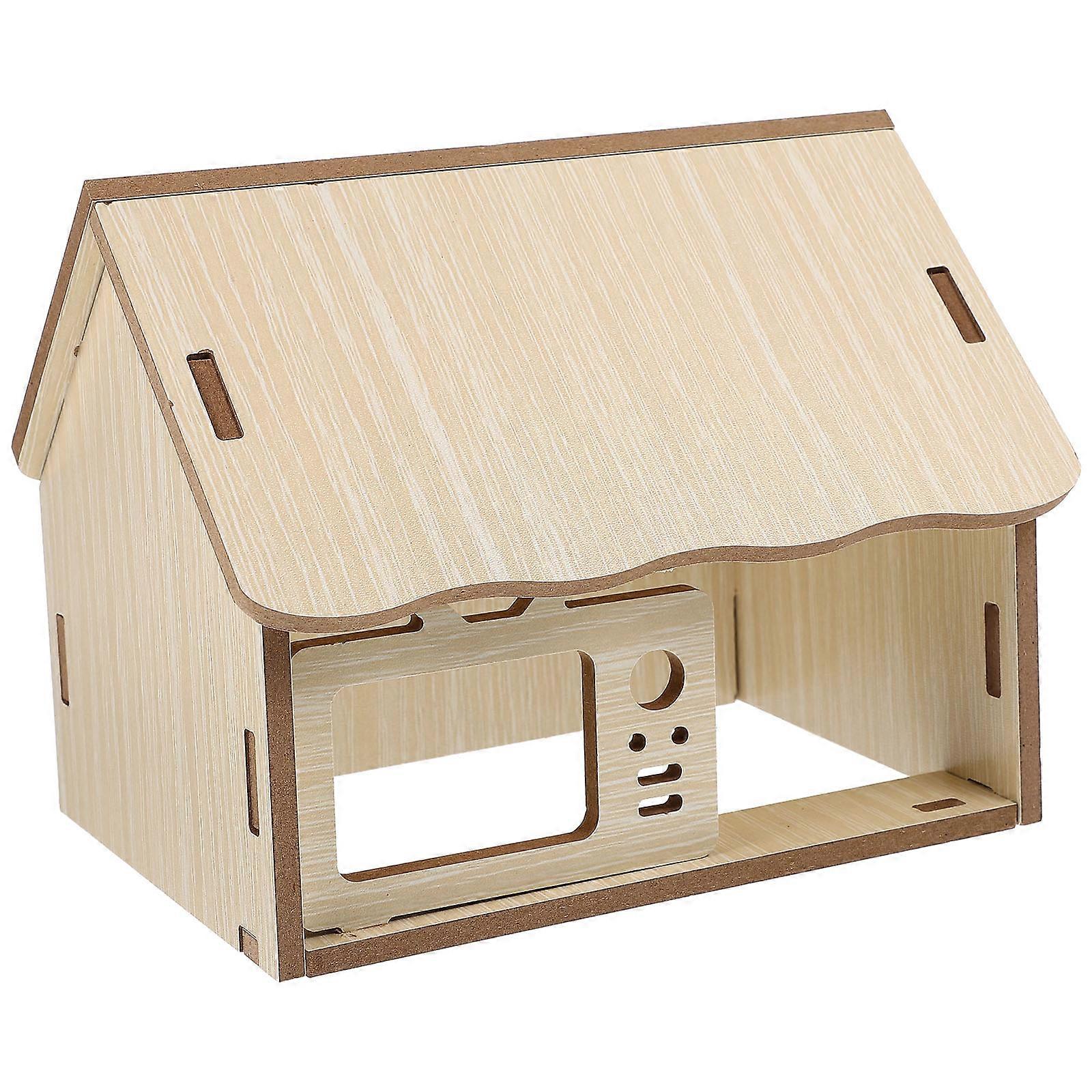 Hamster Wood Hideout Cabin for Small Pets 2Pcs