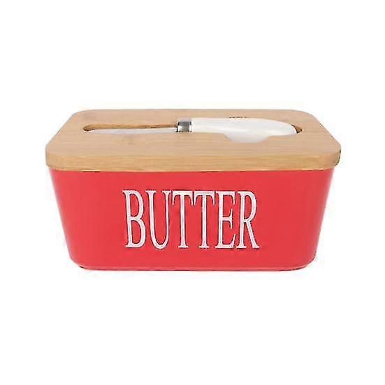 Yousheng Ceramic Butter Dish with Lid Multipurpose Knife Large Capacity Butter Keeper for Countertop Easy to Clean Butter Container Kitchen Gift 2025