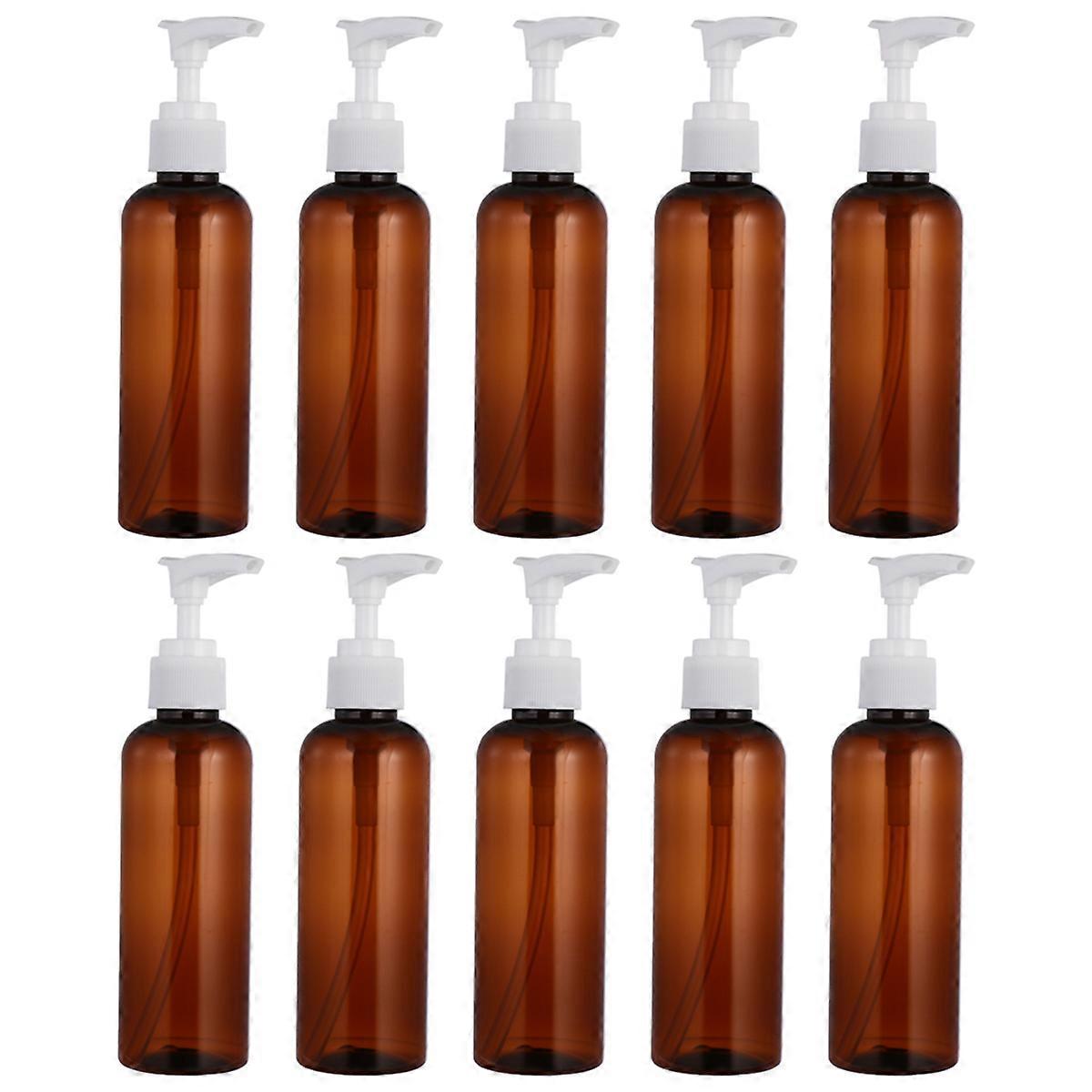 Emulsion Bottle Plastic Empty Shampoo Bottle for Storing 20Pcs Brown