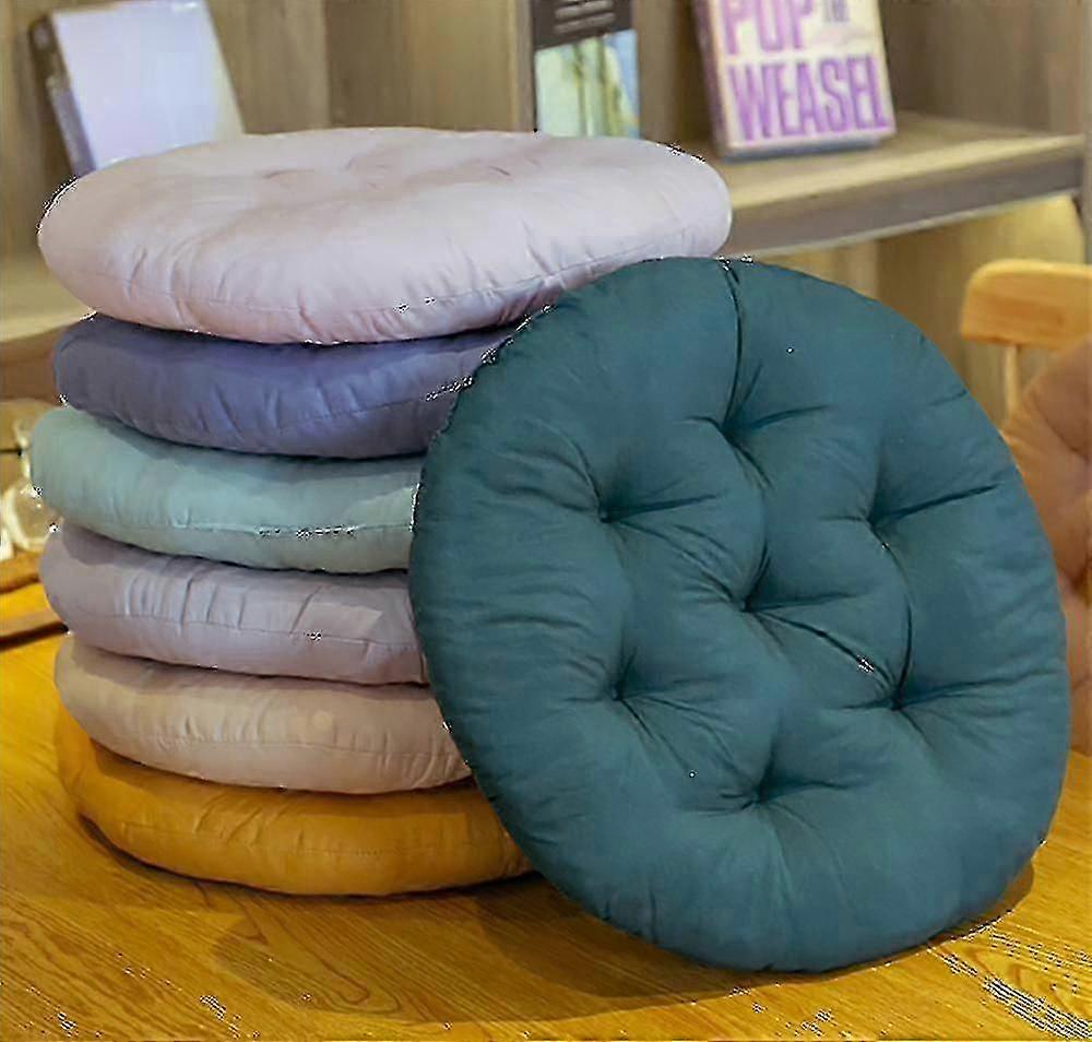 Coussin D’assise Rond 40cm (2 Pcs.) - Coussin De Chaise Orthopédique - Coussin D’assise Confortable (Bleu, Set De 2)-Yvan