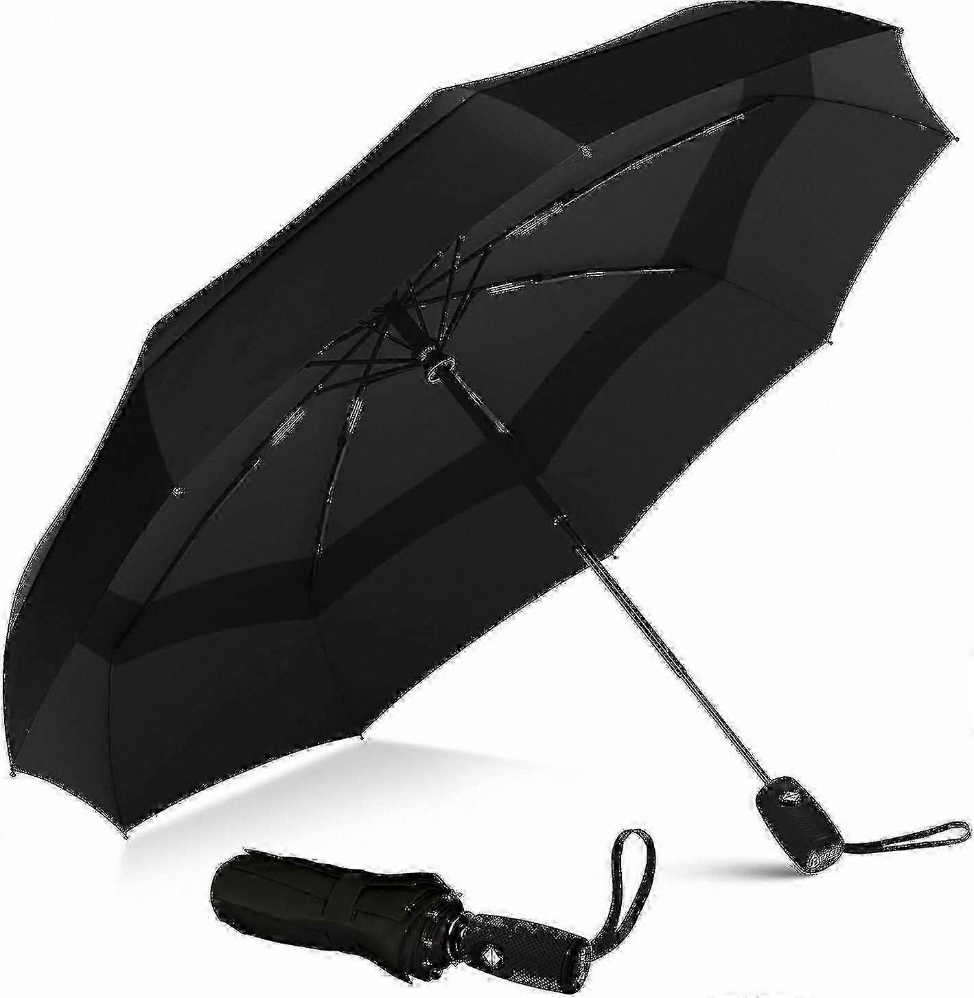 Compact Windproof Travel Umbrella - Lightweight, Auto Open, Durable for Backpack, Purse, Car Use
