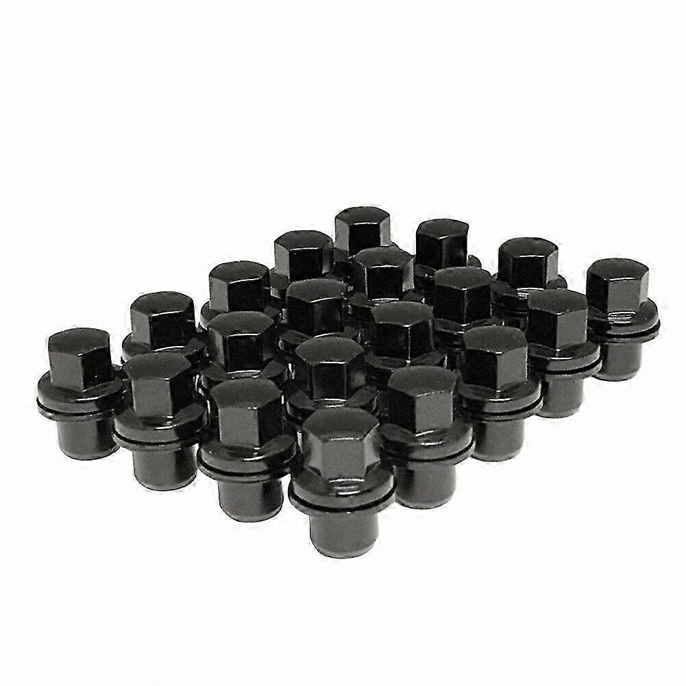 20-Pack Black Lug Nuts M14x1.5 for SUV and Truck Wheels with Compatibility for Various Models