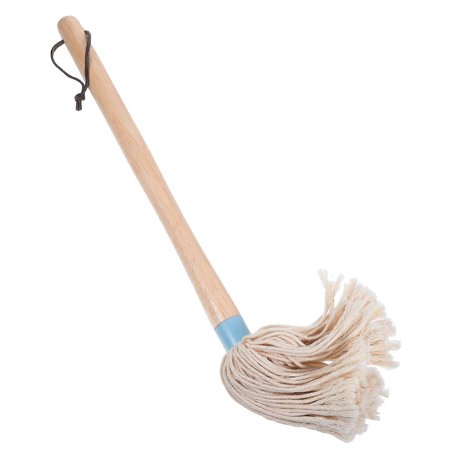 Cooking Utensil 2Pcs Bbq Basting Mops Brushes With Soft Cotton Head And Wood Handle For Grilling