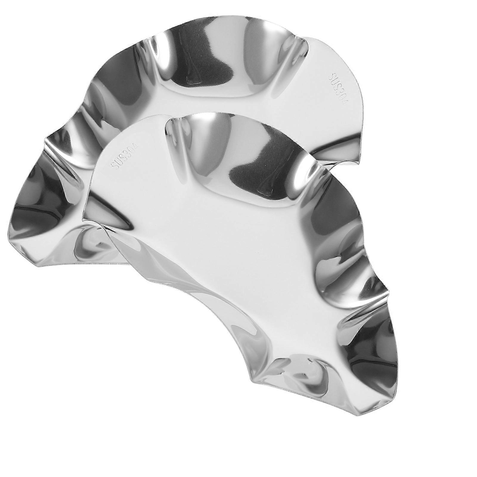 6Pcs Oyster Plate Stainless Steel for Holding Use Multi-Functional Silver