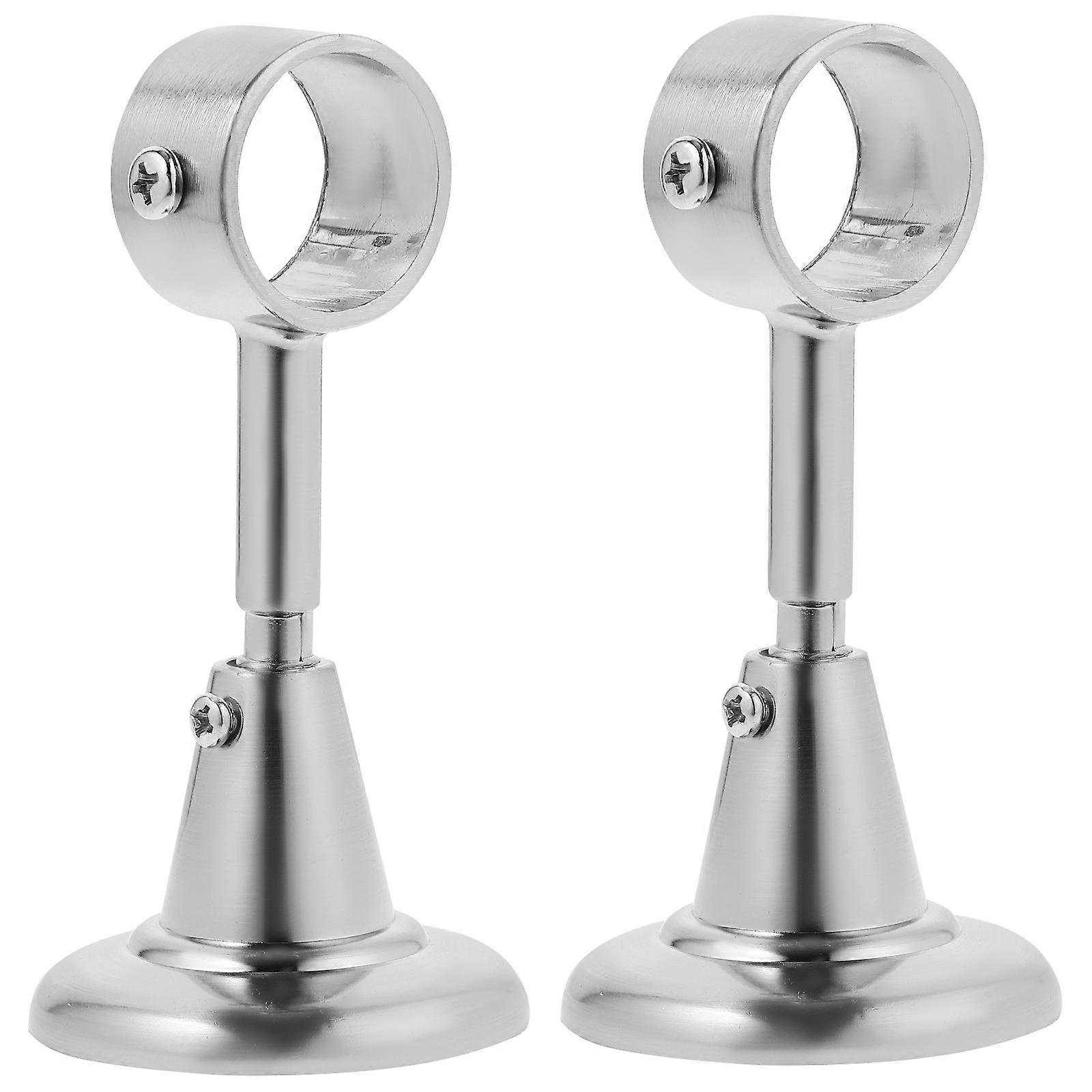 Ceiling Mount Curtain Rod Bracket for Decorative Use 4Pcs Silver