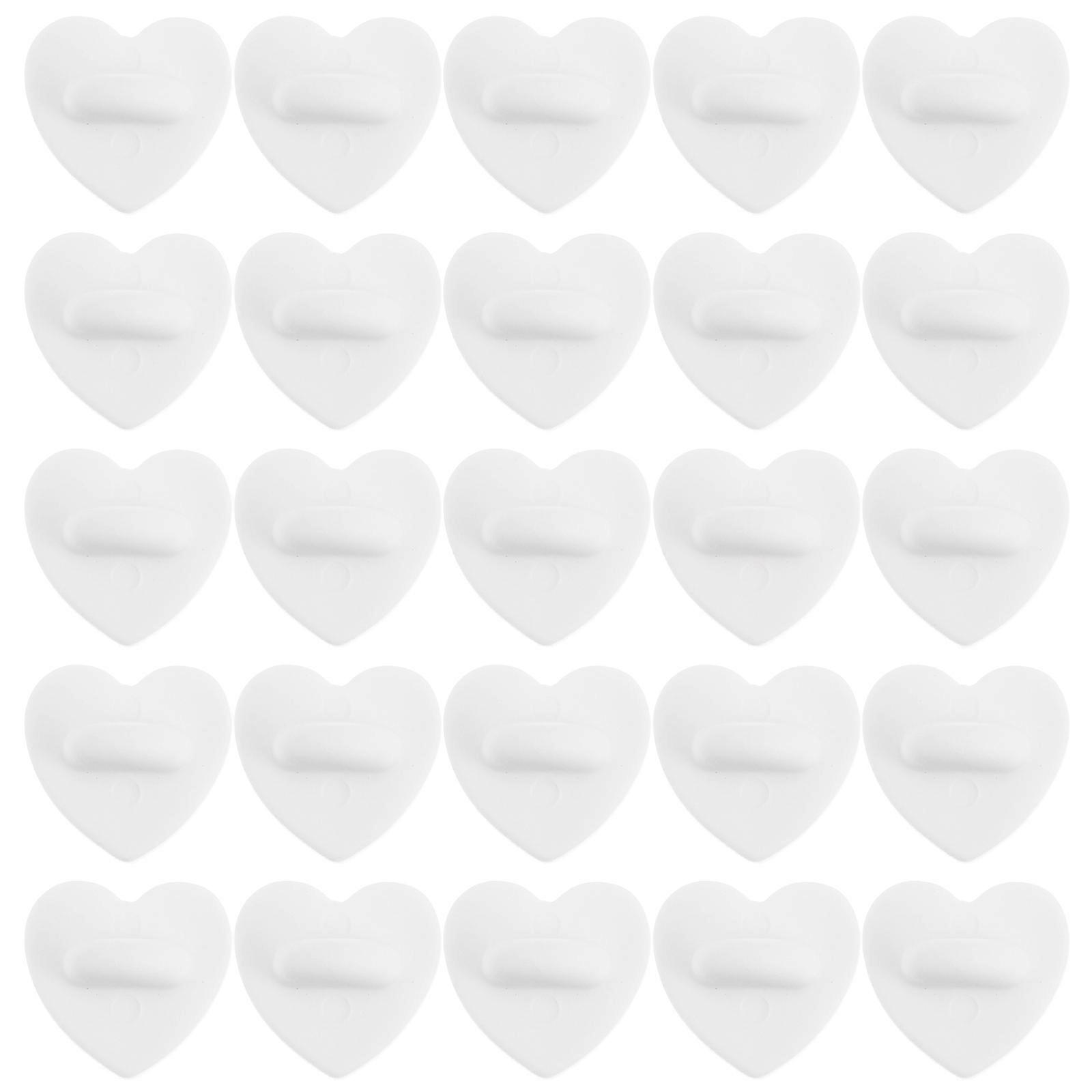 DIY Accessories Rubber Pin Backs Heart Shaped 300Pcs White