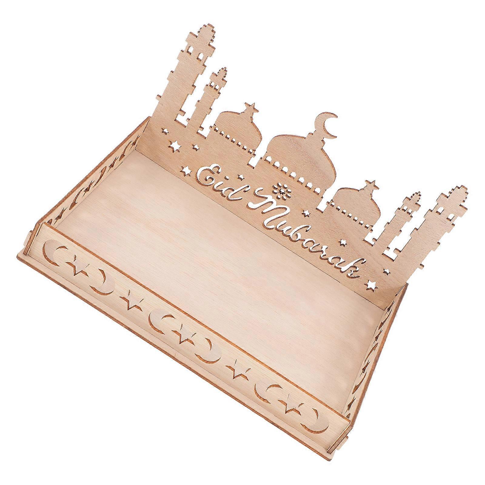 Eid Mubarak Dessert Tray Home Decor Item Rectangular 8.7X6.3X4.7in Craftsmanship 1Pcs