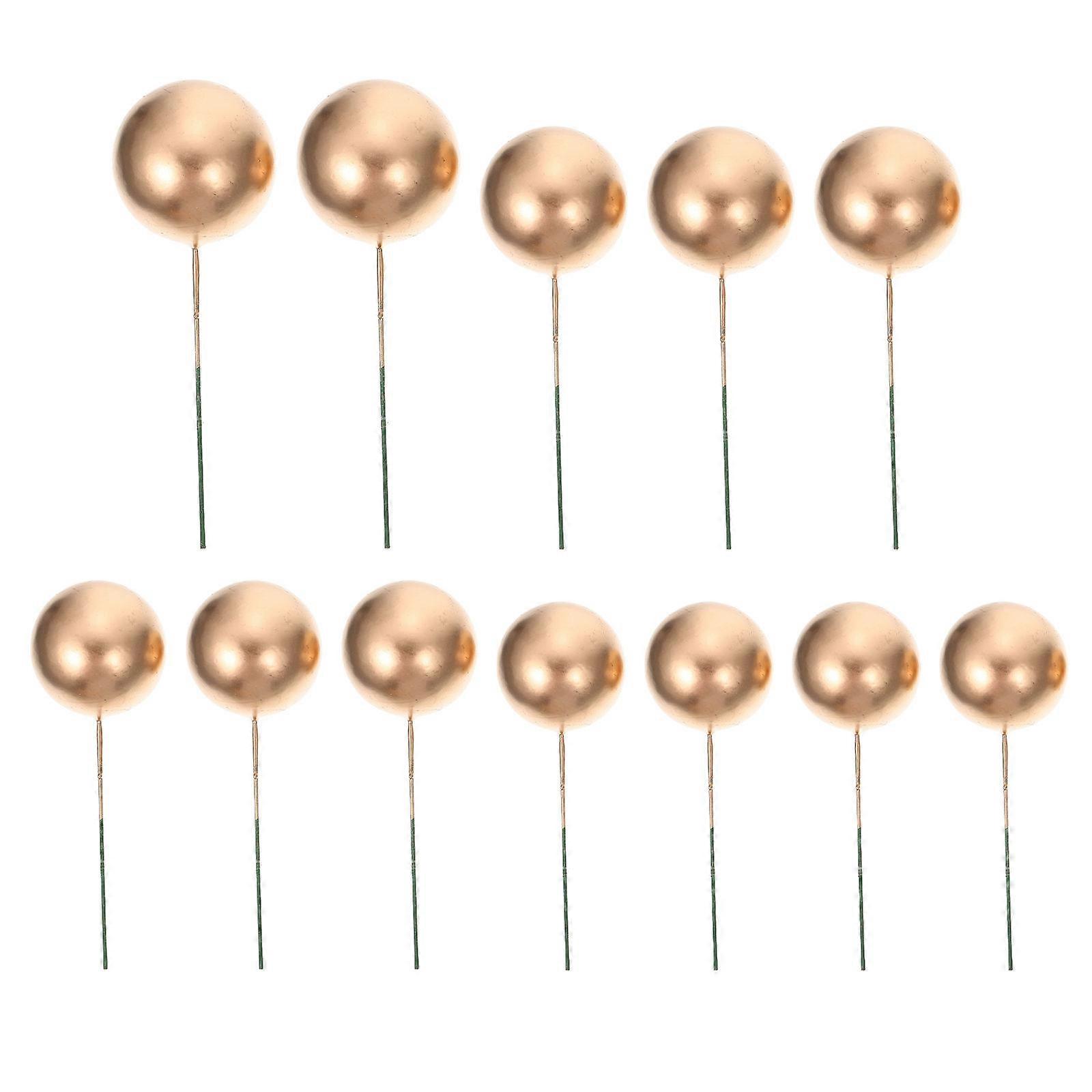 Cupcake Topppers Simple Round Ball for Cake Decorating 24Pcs