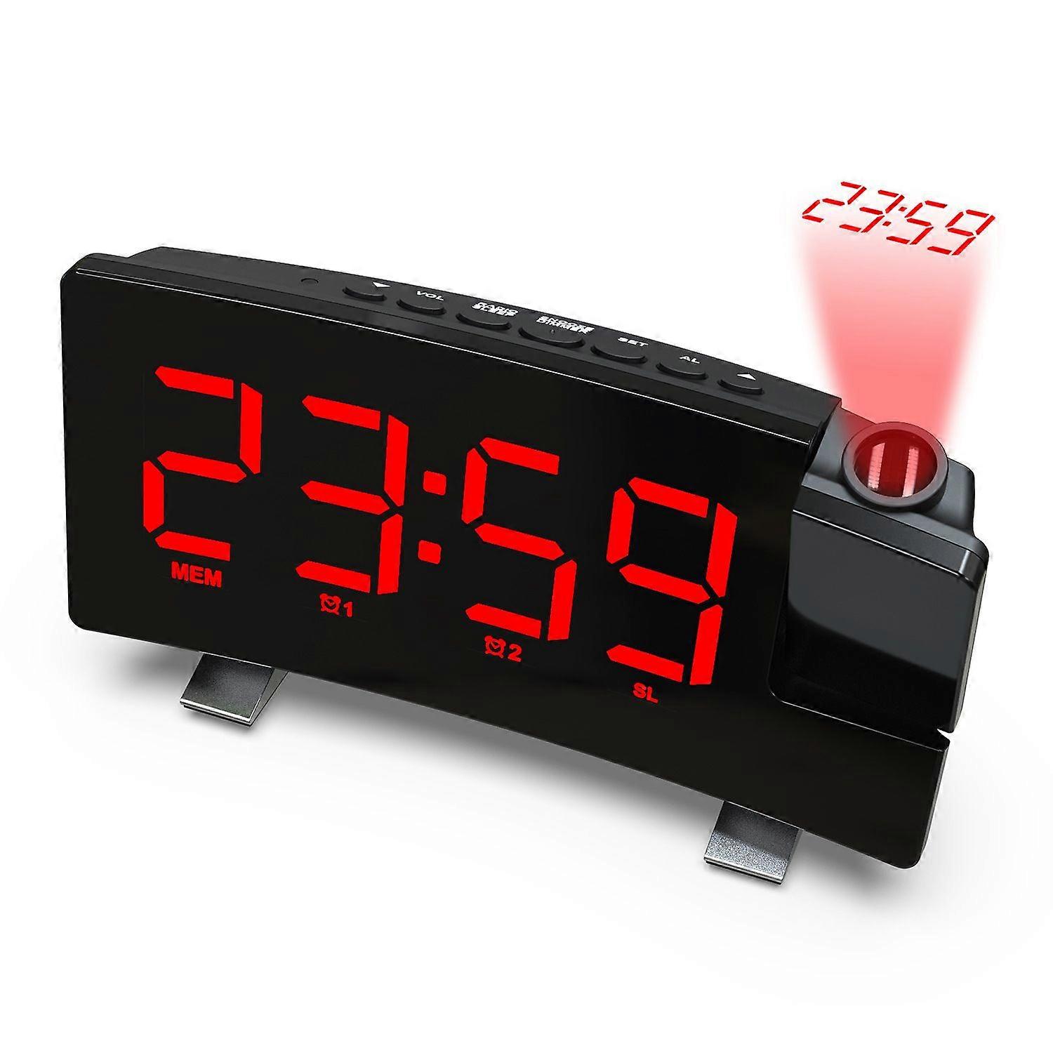 Digital Led Alarm Clock With Projection, Clock Radio, Battery Powered The Scarlet Letter