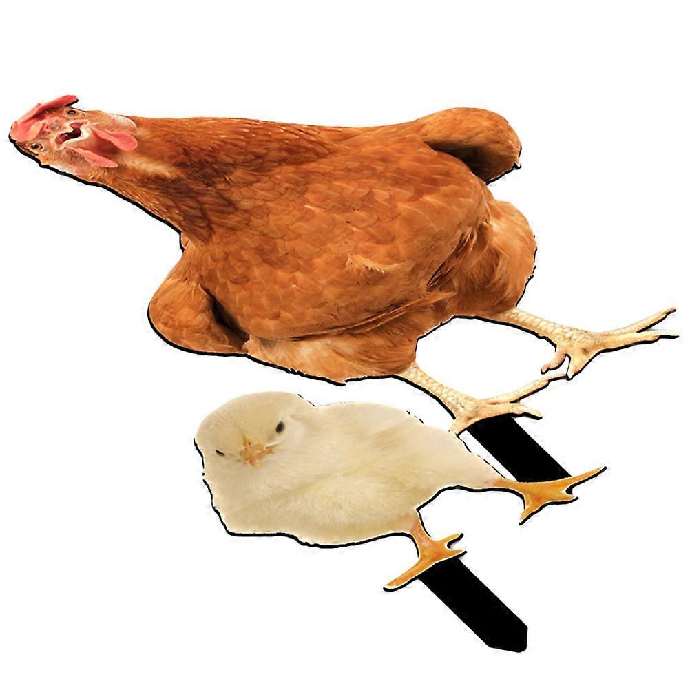 Decorative Garden Chicken Stake Acrylic Accessory for Yard with 2Pcs Insert