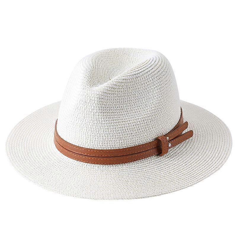 Nouveau chapeau Panama souple en paille naturelle, tailles 56-58-59-60 cm, idéal pour l'été (femme/homme), à larges bords, protection UV, style Fedora.