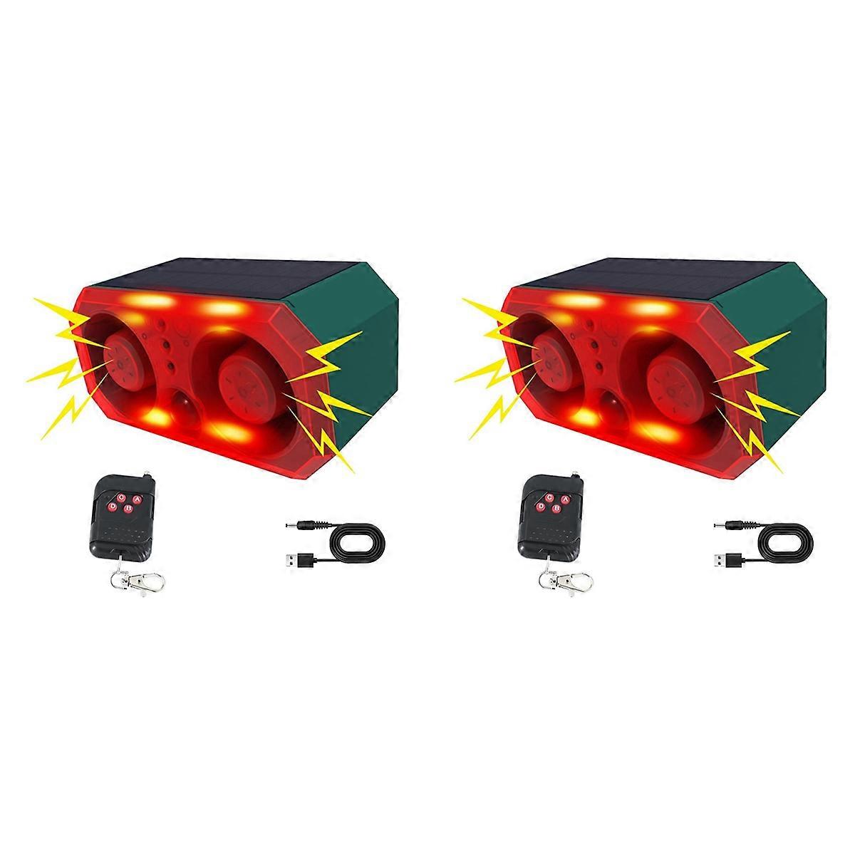 Solar Outdoor Motion Sensor Alarm with 13 Sound,130db Dual Speaker