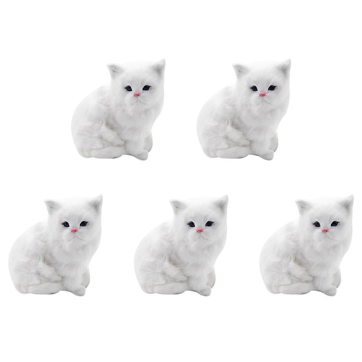 Realistic Cute Simulation Stuffed Plush White Persian Cats Toys