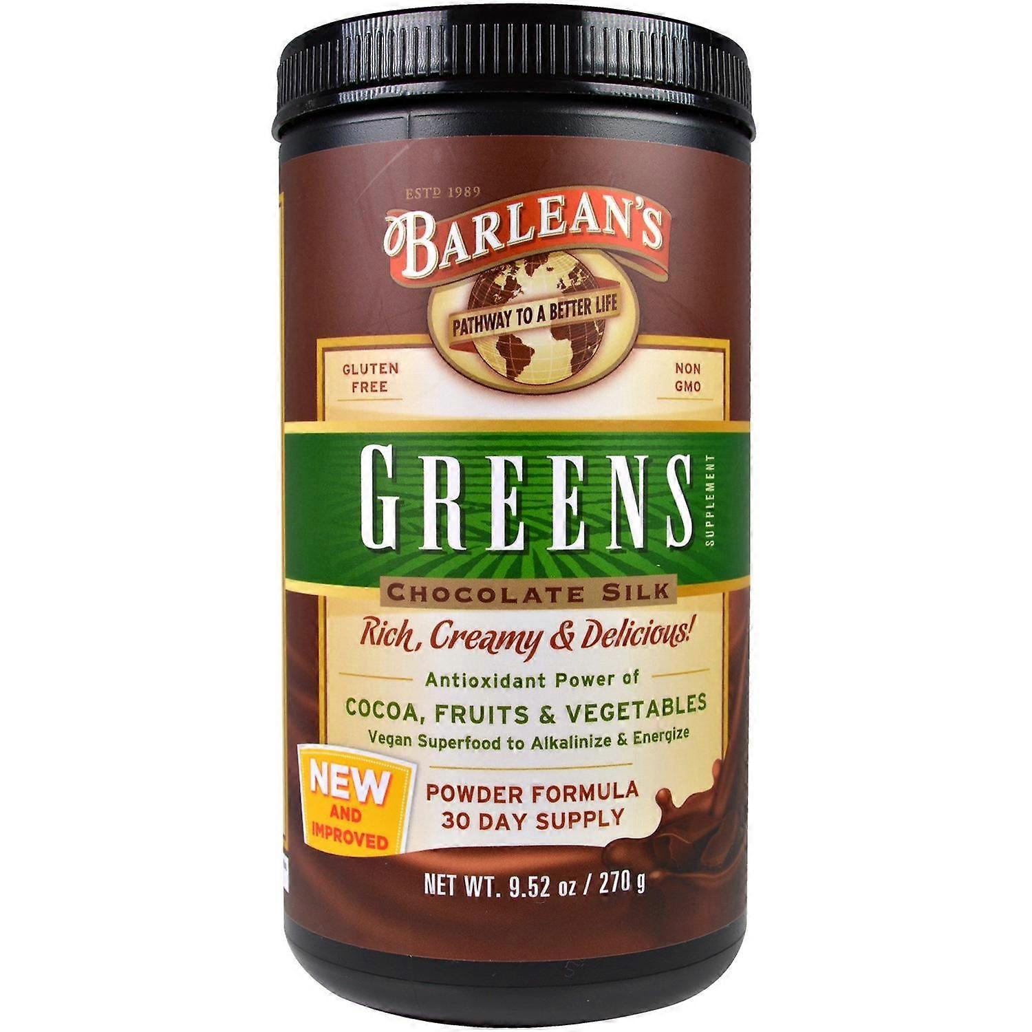 Barlean-apos;s, Verts, Formule poudre, Soie chocolatée, 9,52 oz (270 g)