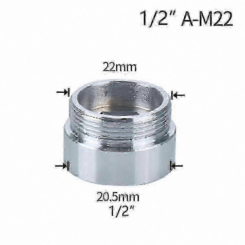Adapter for Faucet Repair, 1/2 to M16 M18 M20 M22 M24 M28 Thread Connector, Conversion Coupler for Kitchen and Bathroom Bubbler Taps