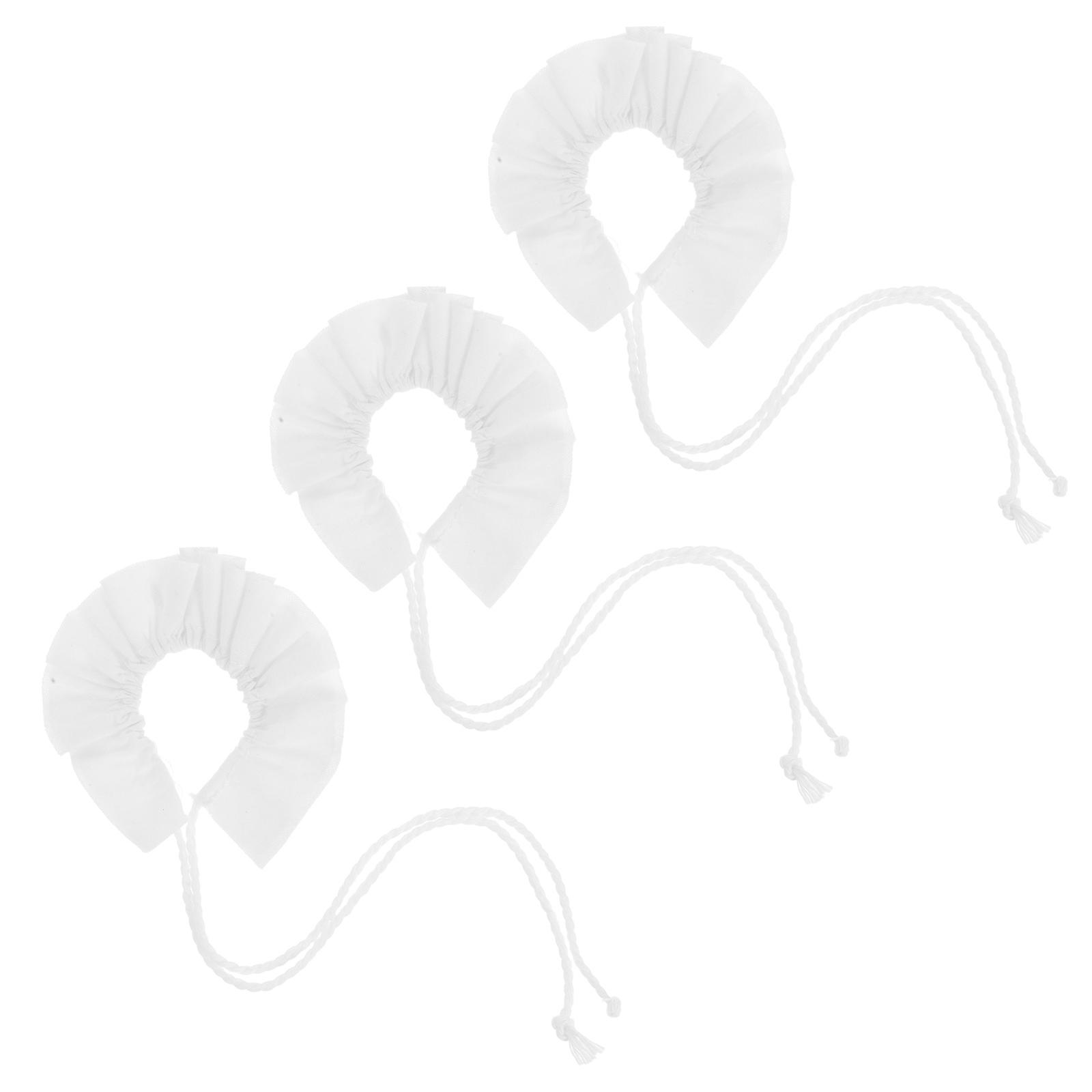 Retro Doll Collar White Cloth Mini Collars for Decoration 15Pcs