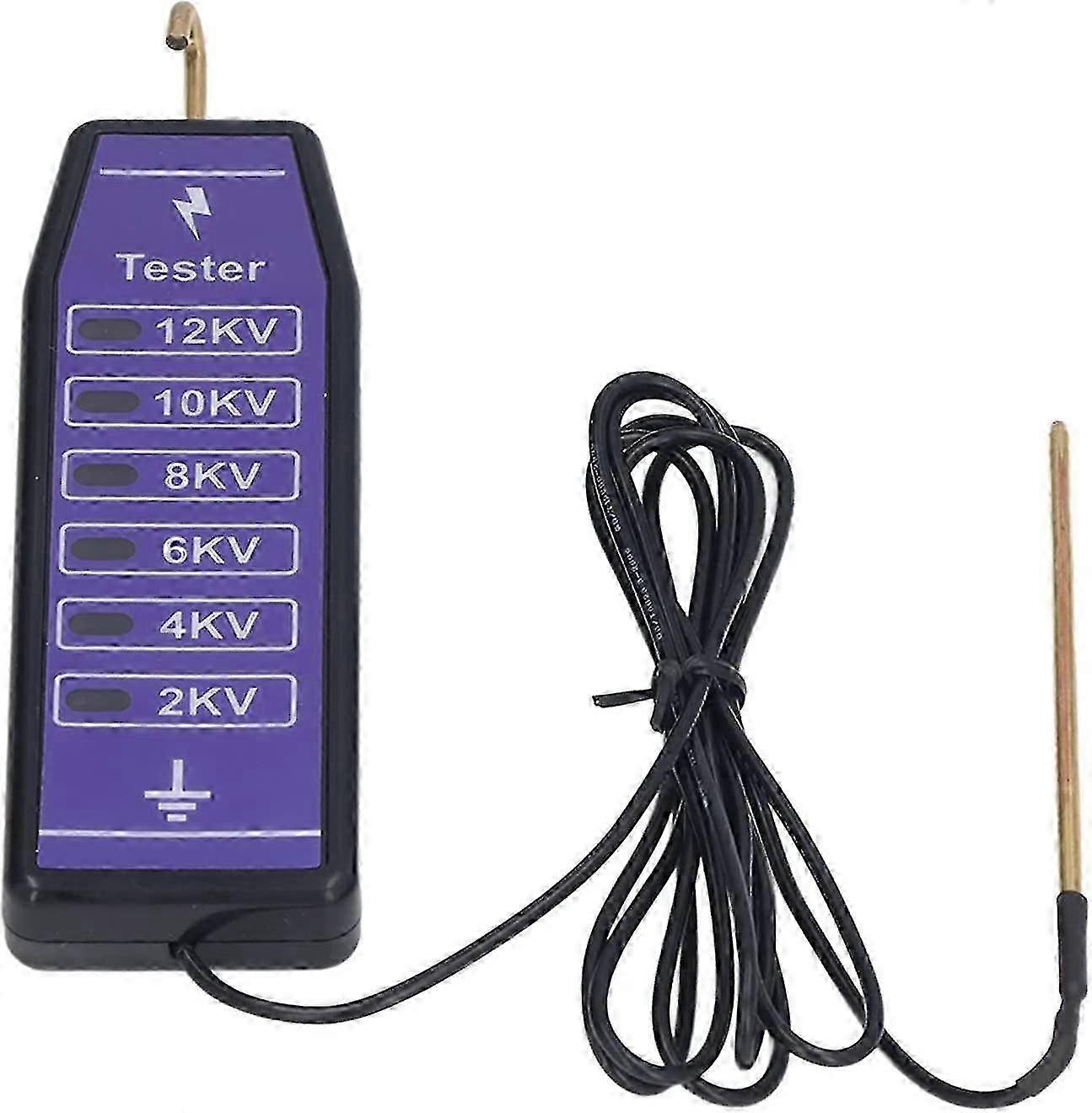 Electric Fence Tester, Indicator Lights Portable Waterproof Voltage Meter For Pet Home Garden(1pc, Purple)
