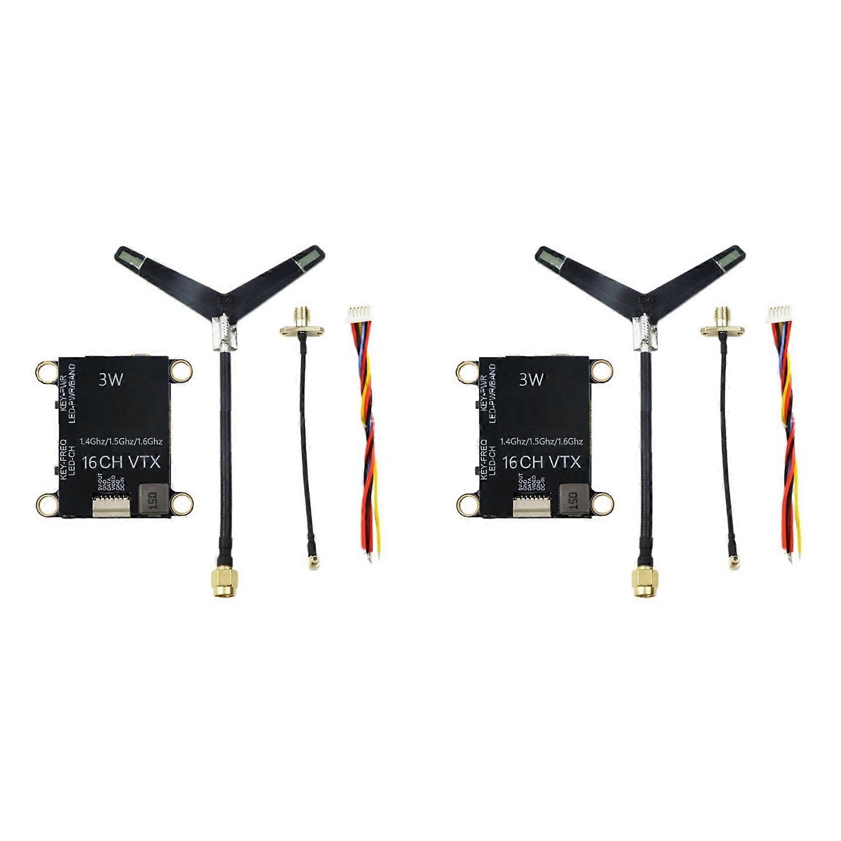 2X 1.4G 1.5G 1.6G 3W VTX 16CH High Power FPV Audio Video Transmitter NTSC/PAL for FPV Long Range RC Drone