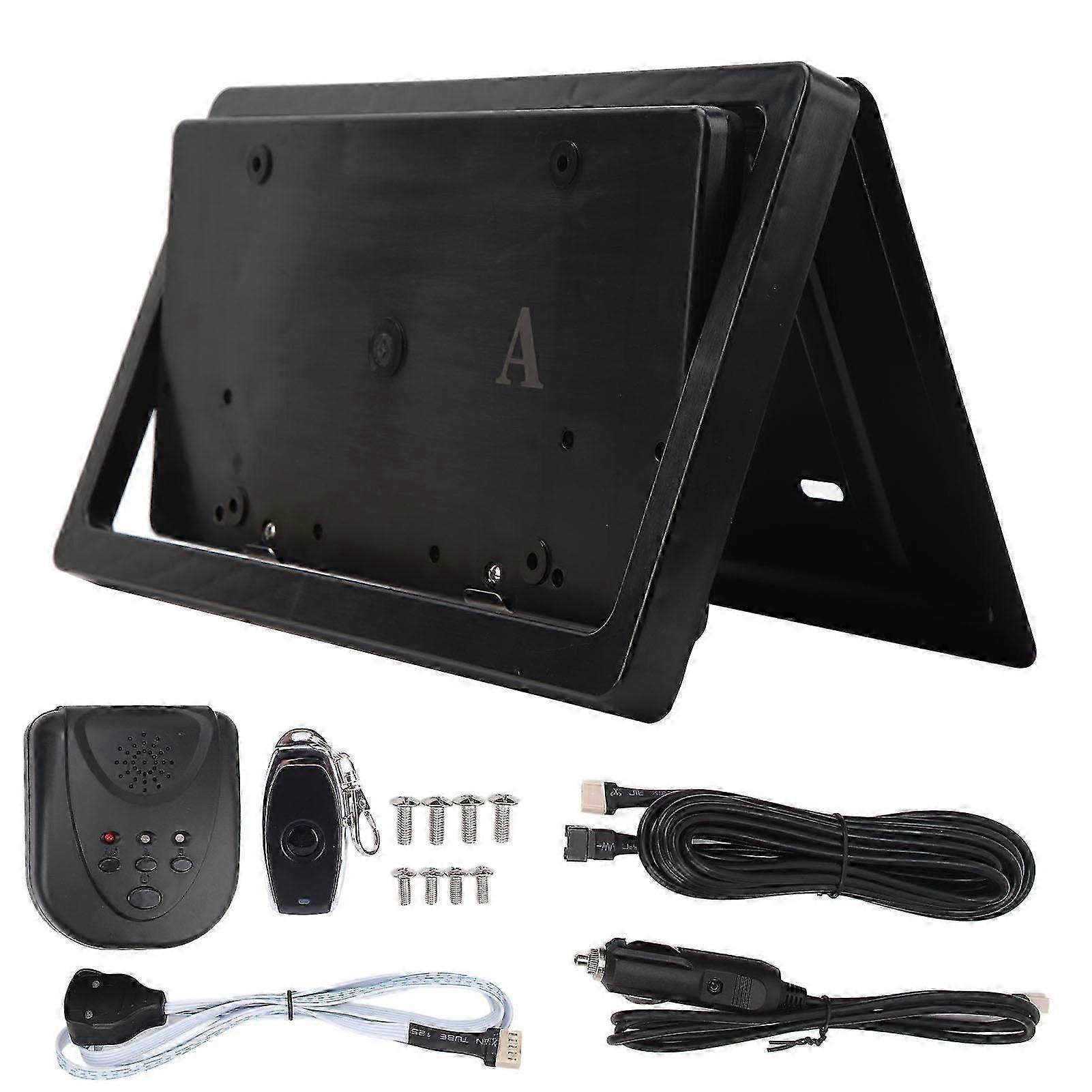 Reversible License Plate Frame with Remotes Control Electric License Plate Holder for US Standard Vehicles