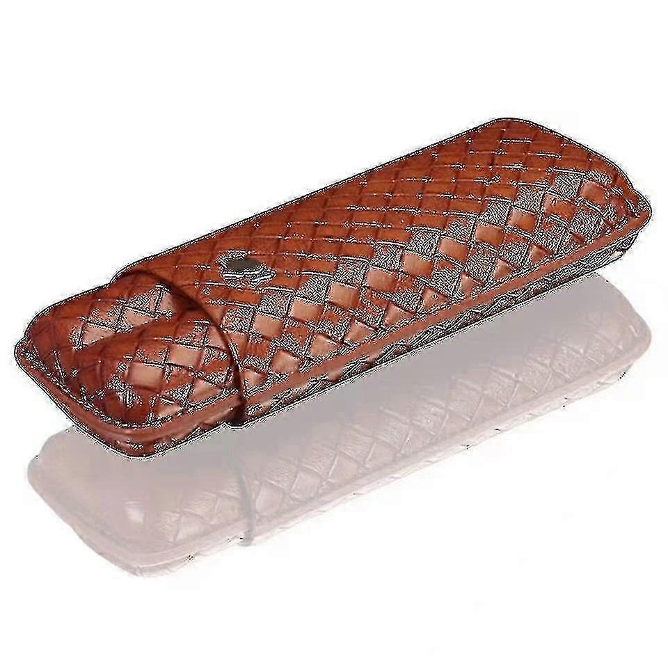 Portable Moisturizing Cigar Case, Brown Leather Travel Case for 2 Tubes