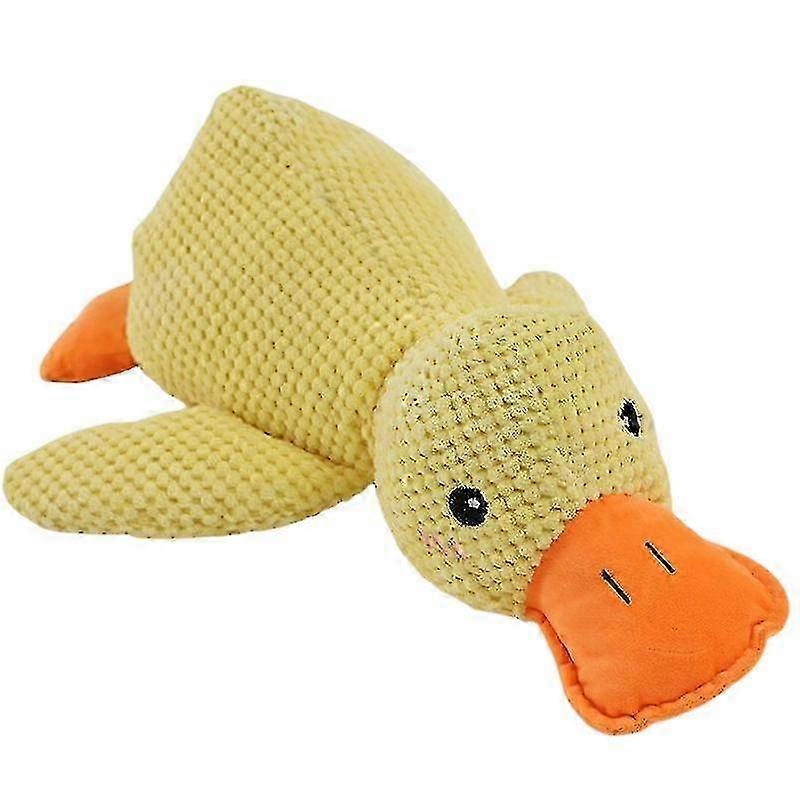 The Mellow Dog Calming Duck Cute No Stuffing Duck With Soft Squeaker Dog Stuffed Animals Chew Toy For Large & Small Dogs Tw 25-26s