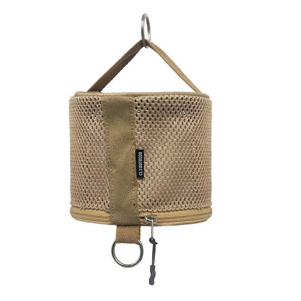 Outdoor Camping Tissue Box Roll Paper Storage Bag With Hook Portable Tissue Holder Khaki Ref: 2802