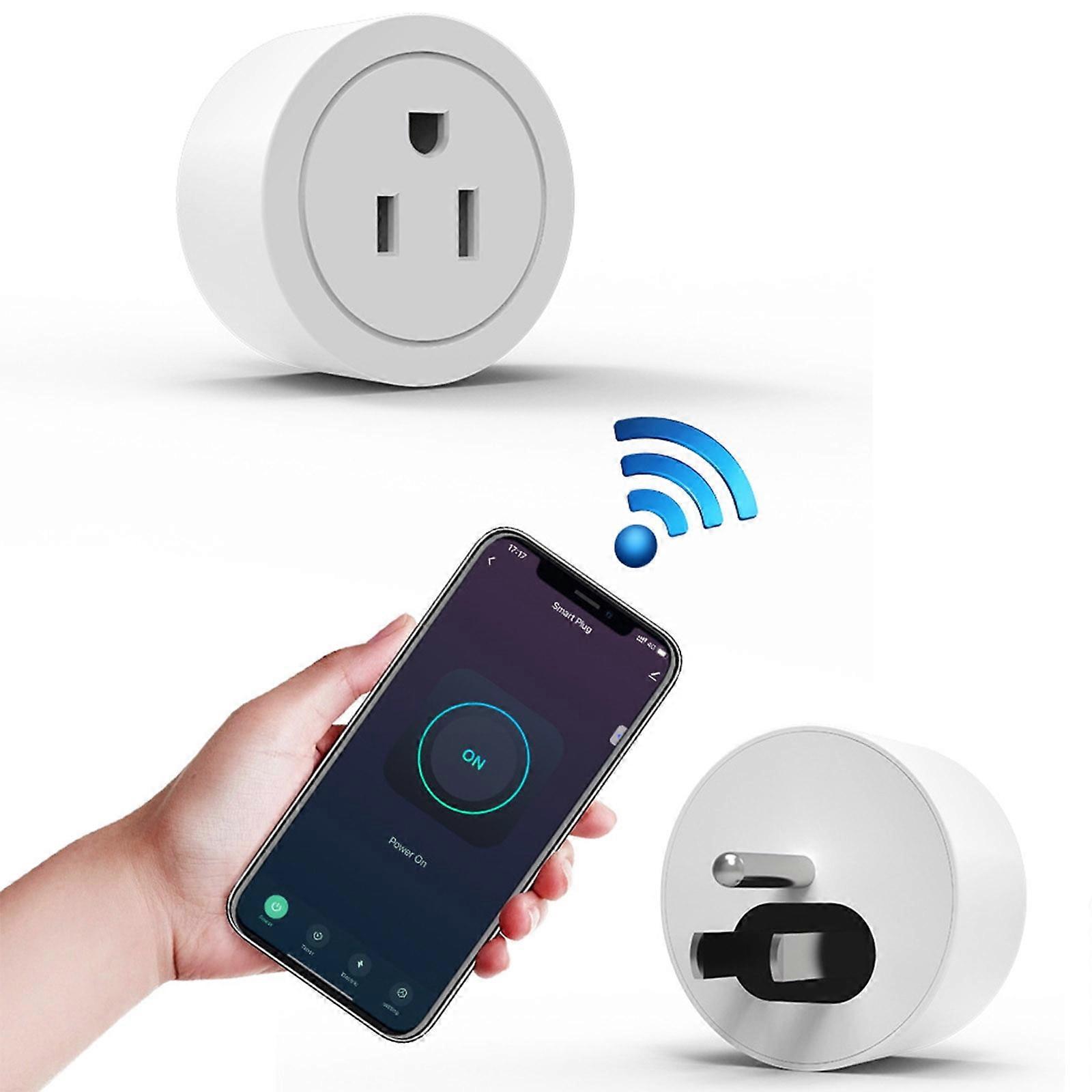 Gnobogi 10A Smart Plug, WiFi Remote Control & Timer, Power Stats, Works with Alexa & Google Assistant, 2.4G WiFi, Compatible with US Outlets