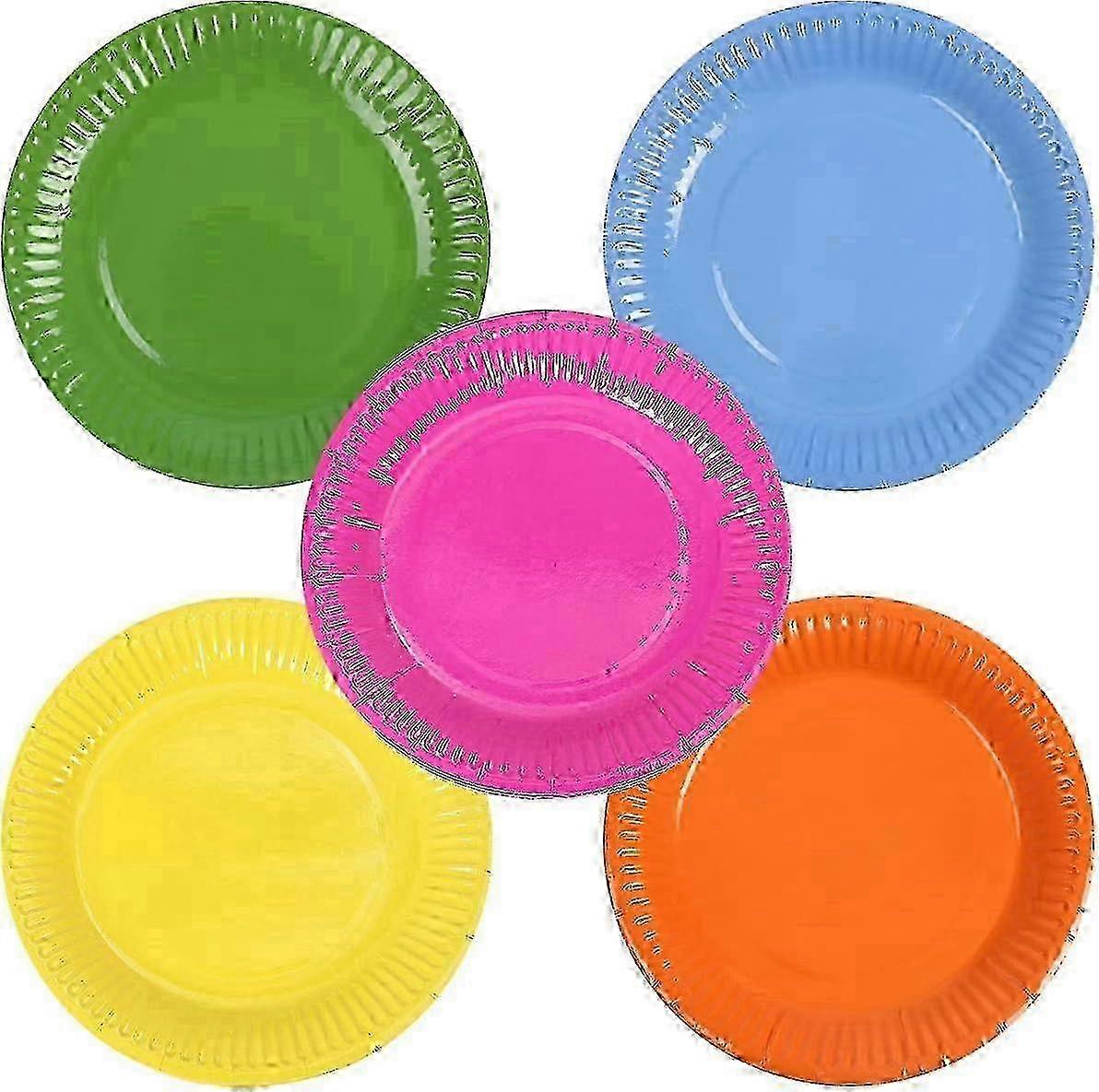 30 PCS Colorful Party Paper Plates 6 Inch Disposable Plates Suitable for Picnics
