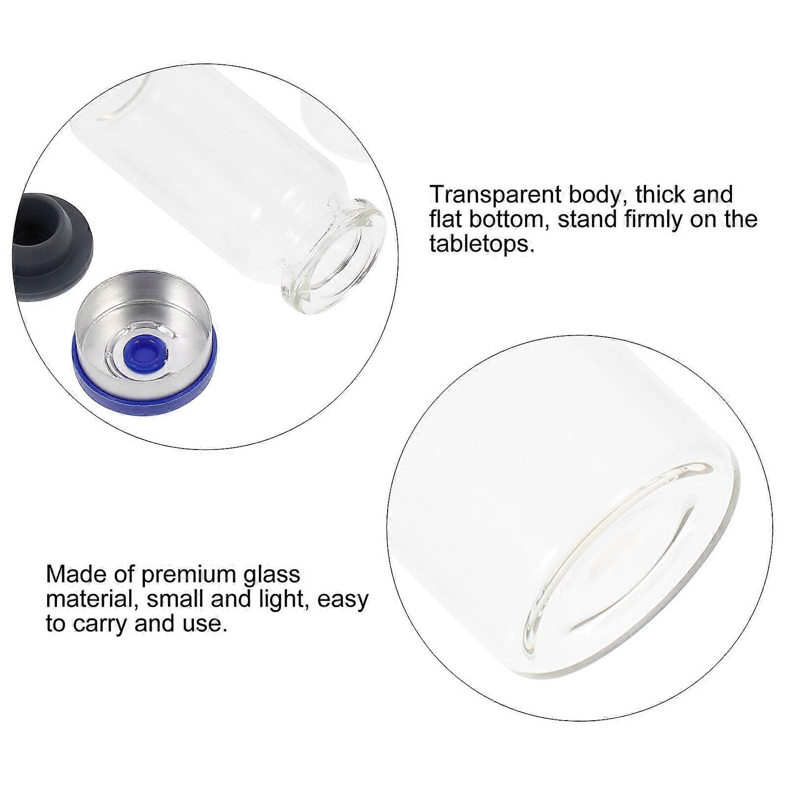 100pcs Transparent Glass Vials 10ml Glass Bottle Clear Bottles Sample Vial with Lid