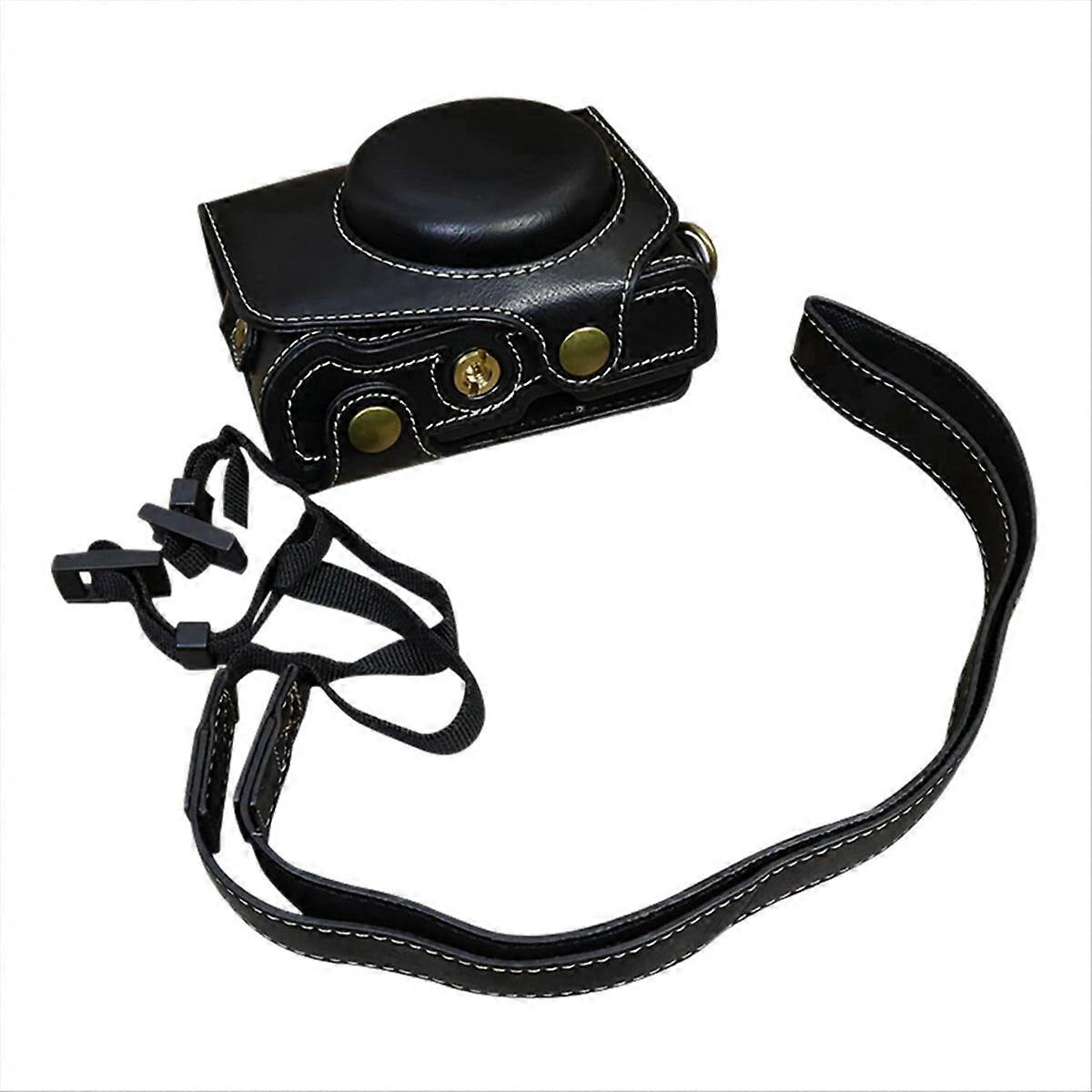 PU Leather Camera Bag Camera Bag Leather Case with Shoulder Strap A