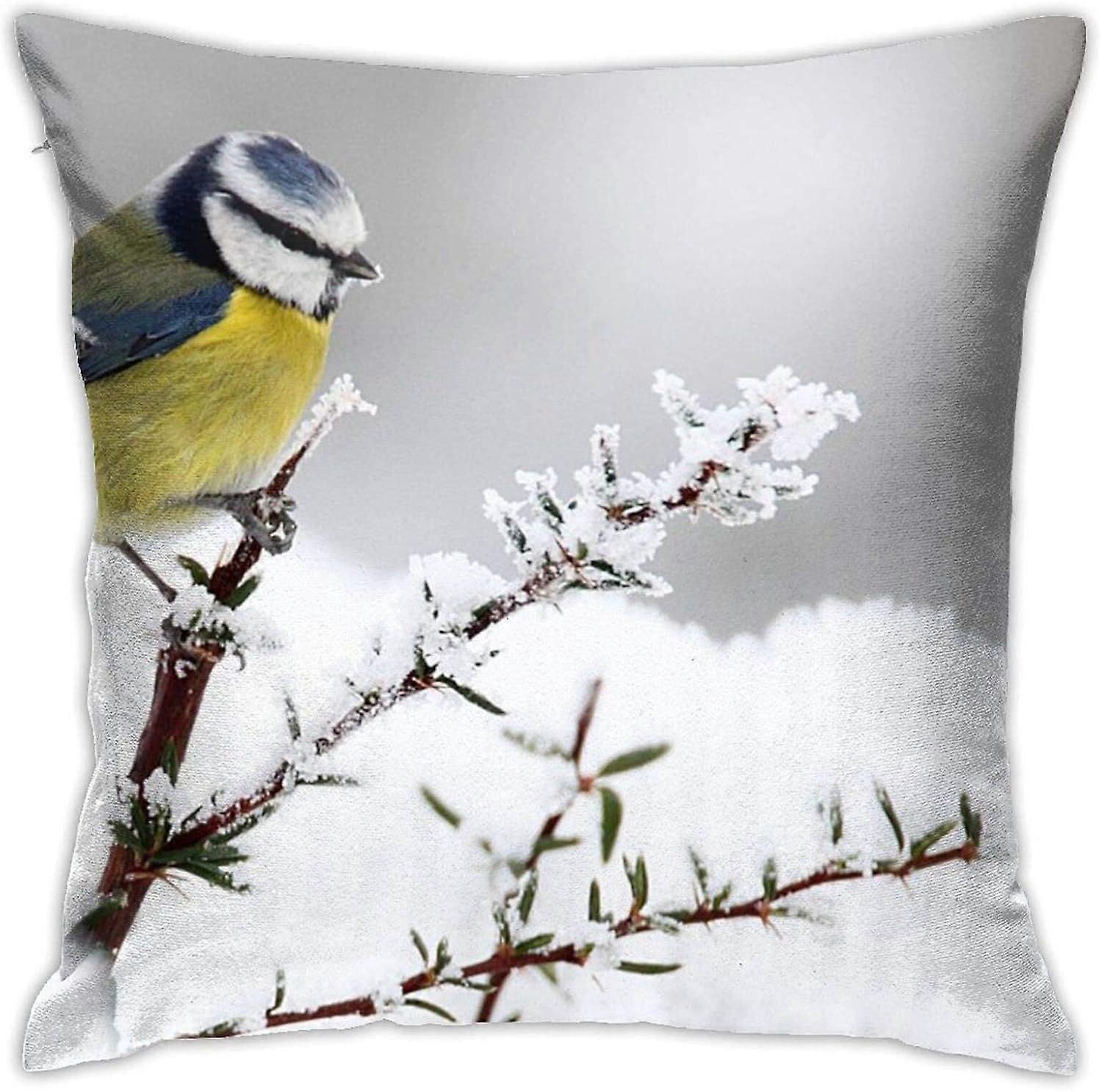 v135房状シジュウカラ-ベストHDスロー枕カバーホームデコレーションリビングルーム寝室ソファチェア18X18インチ枕カバー45X45cm -TB135 ij135