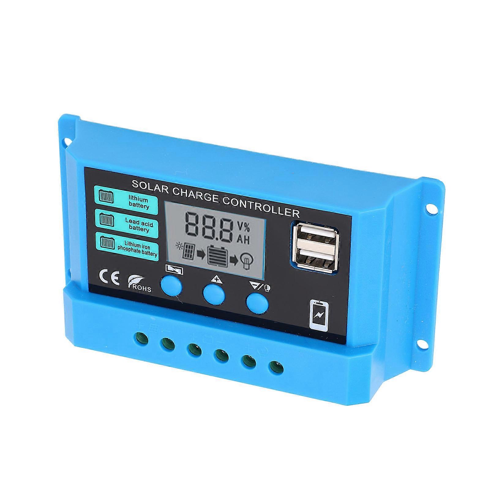 Photovoltaic Solar Charge Controller 12V 24V Adaptive Low Self Consumption LCD Display PWM Solar Controller Solar Panel Regulator 10A 