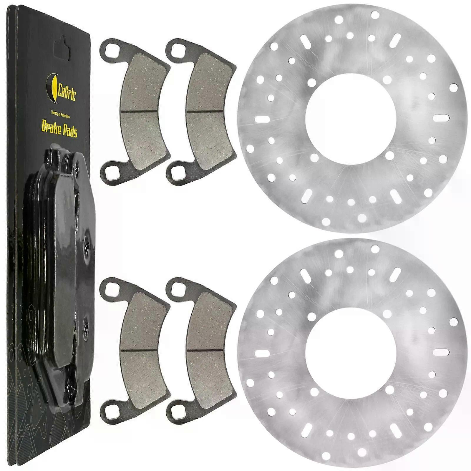 2 Front Brake Disc Rotor And Pads for Polaris Ranger 700 4X4 2008 / 6X6 2008-09 NO.79837