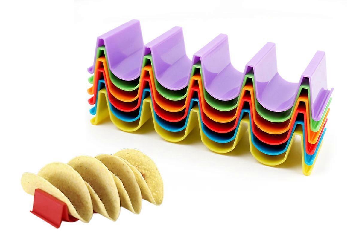 6 Pcs Wave Shape Taco Holder Sets Durable Plastic Hard Racks Stand for Mexican