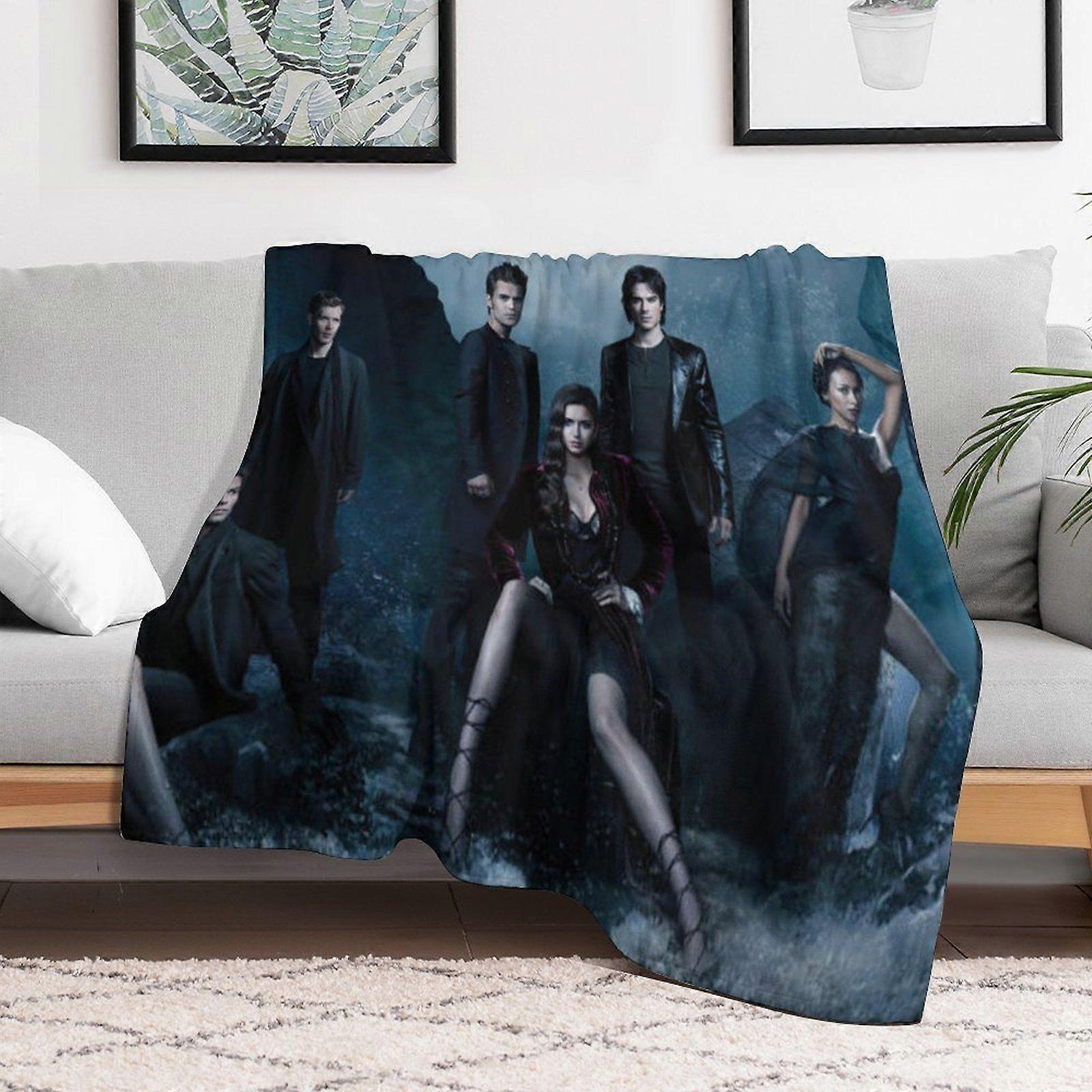 The Vampire Diaries Soft Plush Blanket for Sofa Lounge Winter Outdoor Velvet Anti-Wrinkle Breathable